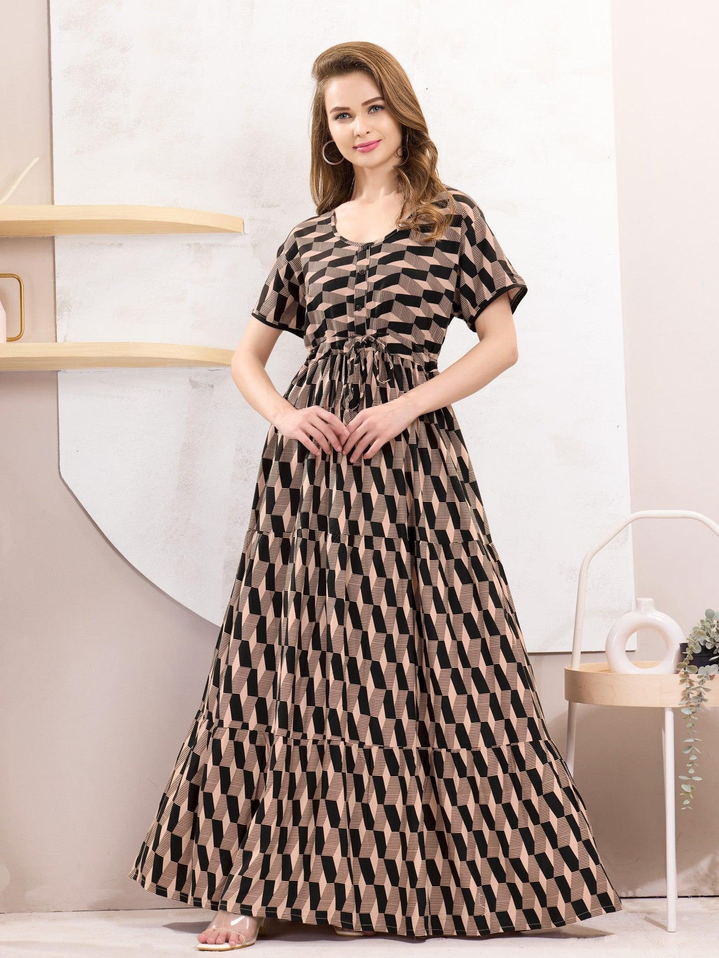 Flare Nighty in Rayon – Comfortable Nightwear for Women - floramour.in