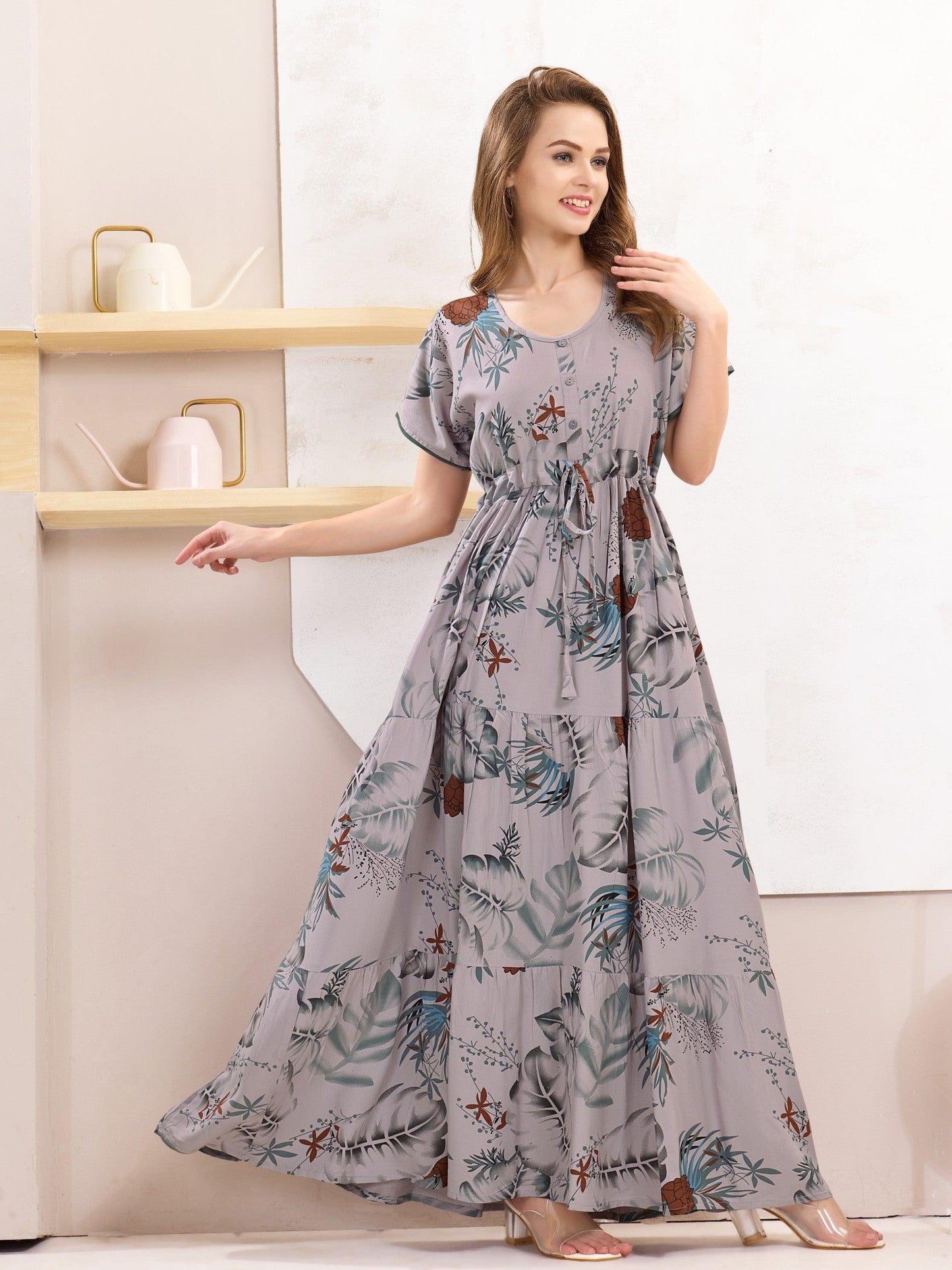 Charming Rayon Flare Nighty – A Perfect Addition to Your Wardrobe - floramour.in