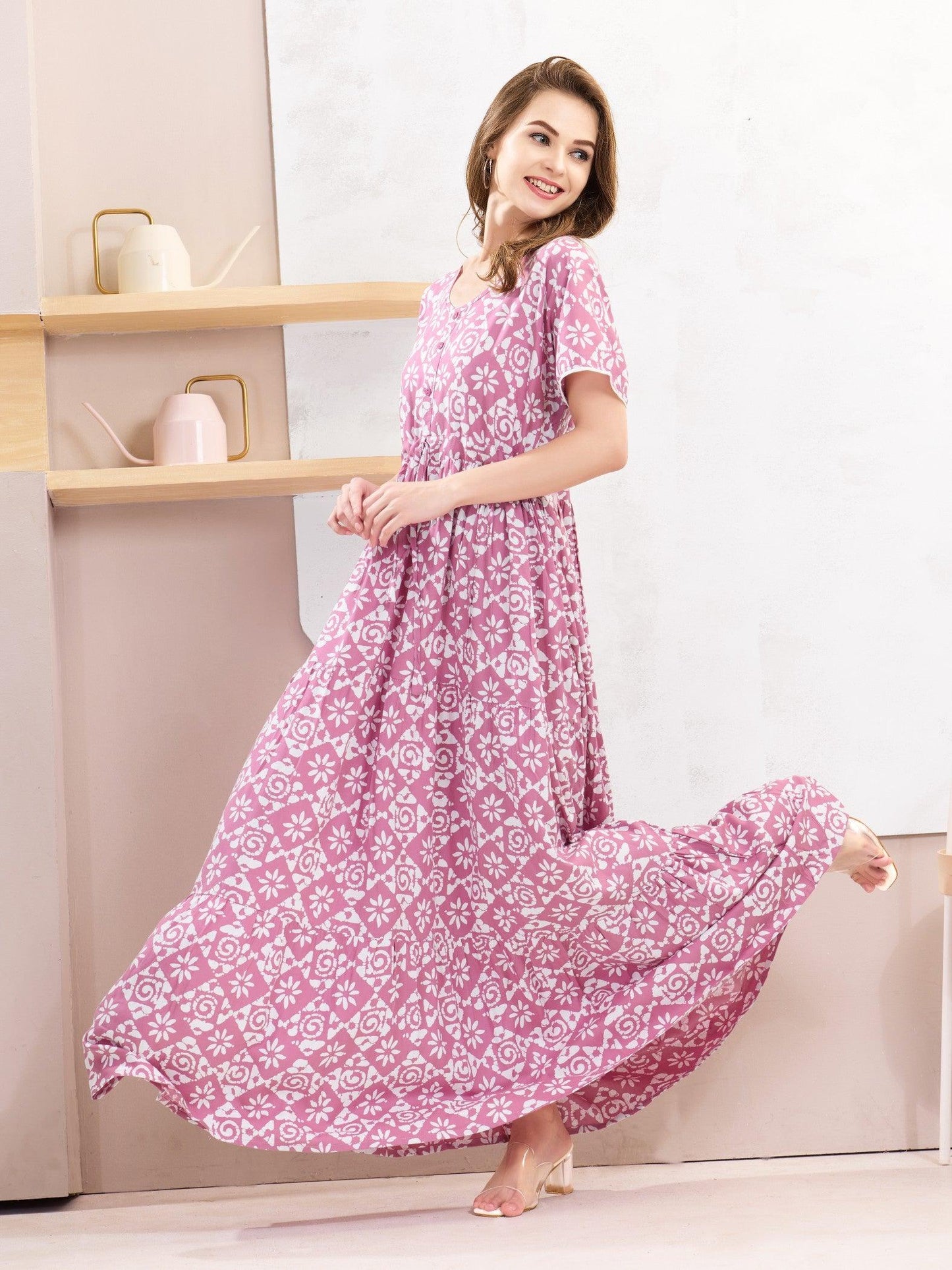 Rayon Flare Nighty – A Blend of Fashion & Comfort - floramour.in