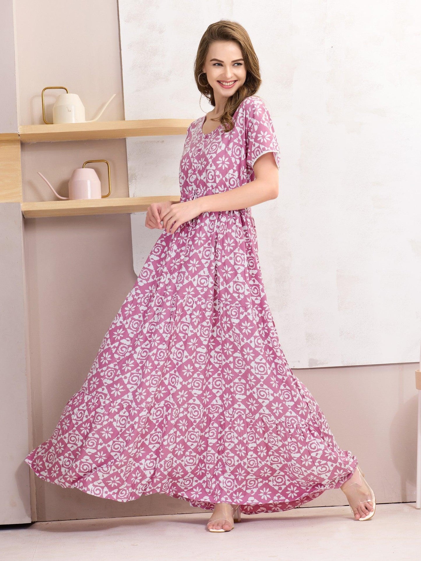 Rayon Flare Nighty – A Blend of Fashion & Comfort - floramour.in