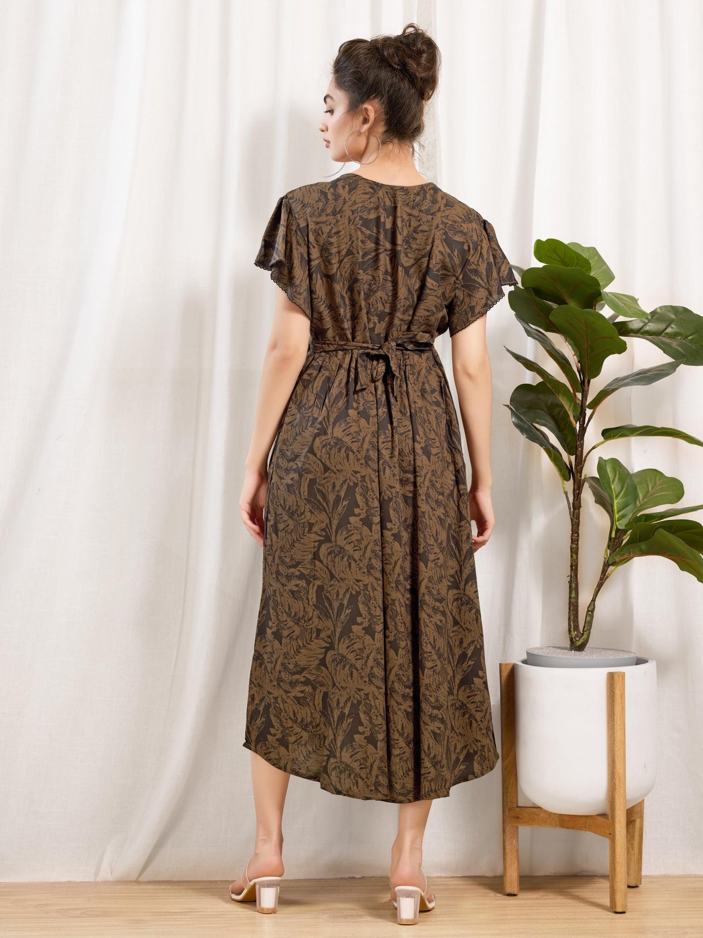 Rayon Maternity Nighty with Zipper