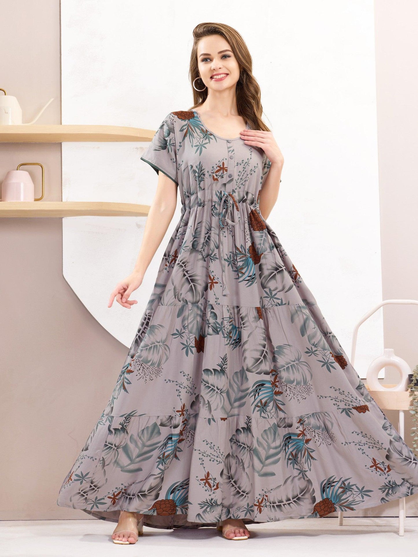Charming Rayon Flare Nighty – A Perfect Addition to Your Wardrobe - floramour.in