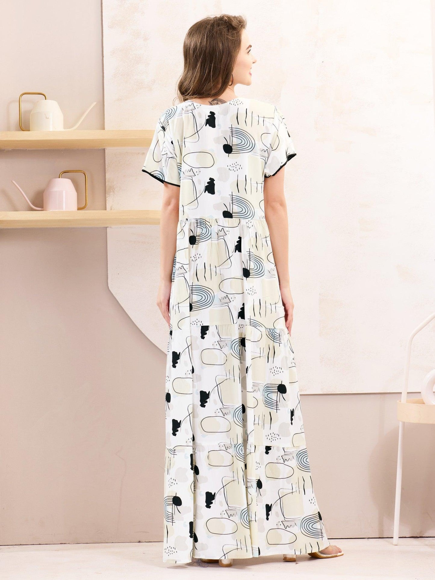 Flare Rayon Nighty – Soft, Lightweight & Elegant Nightwear - floramour.in
