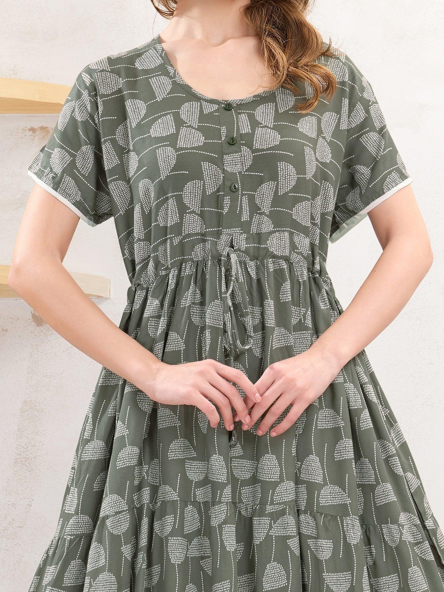 Women’s Rayon Flare Nighty – Chic & Cozy Sleepwear - floramour.in