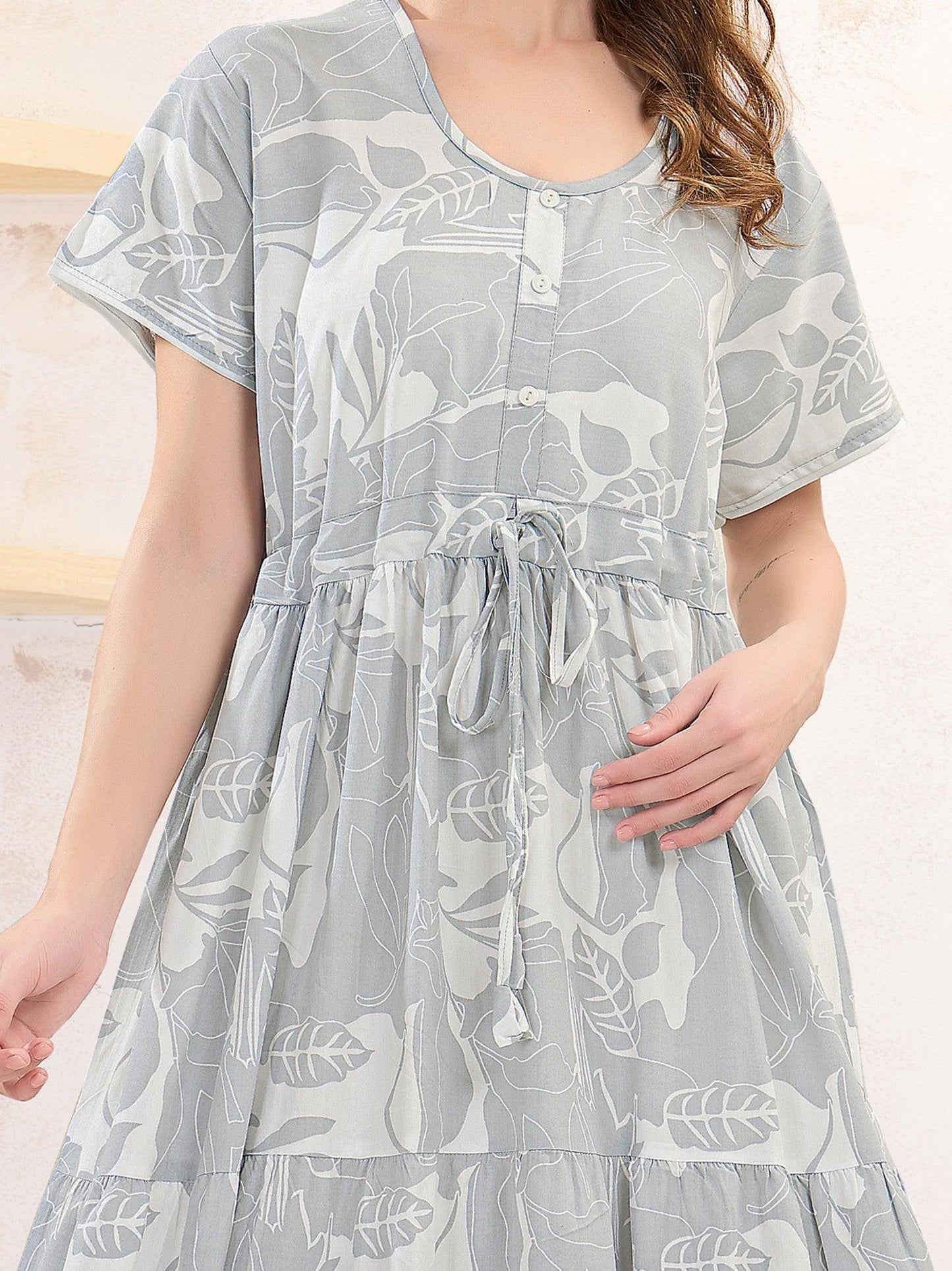 Rayon Flare Nighty – Feminine, Chic & Comfortable - floramour.in
