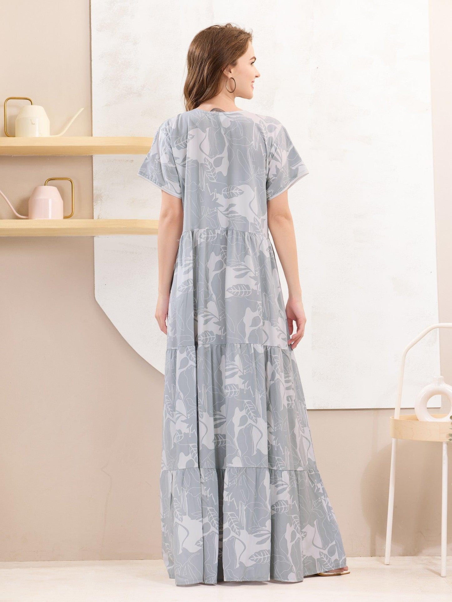 Rayon Flare Nighty – Feminine, Chic & Comfortable - floramour.in