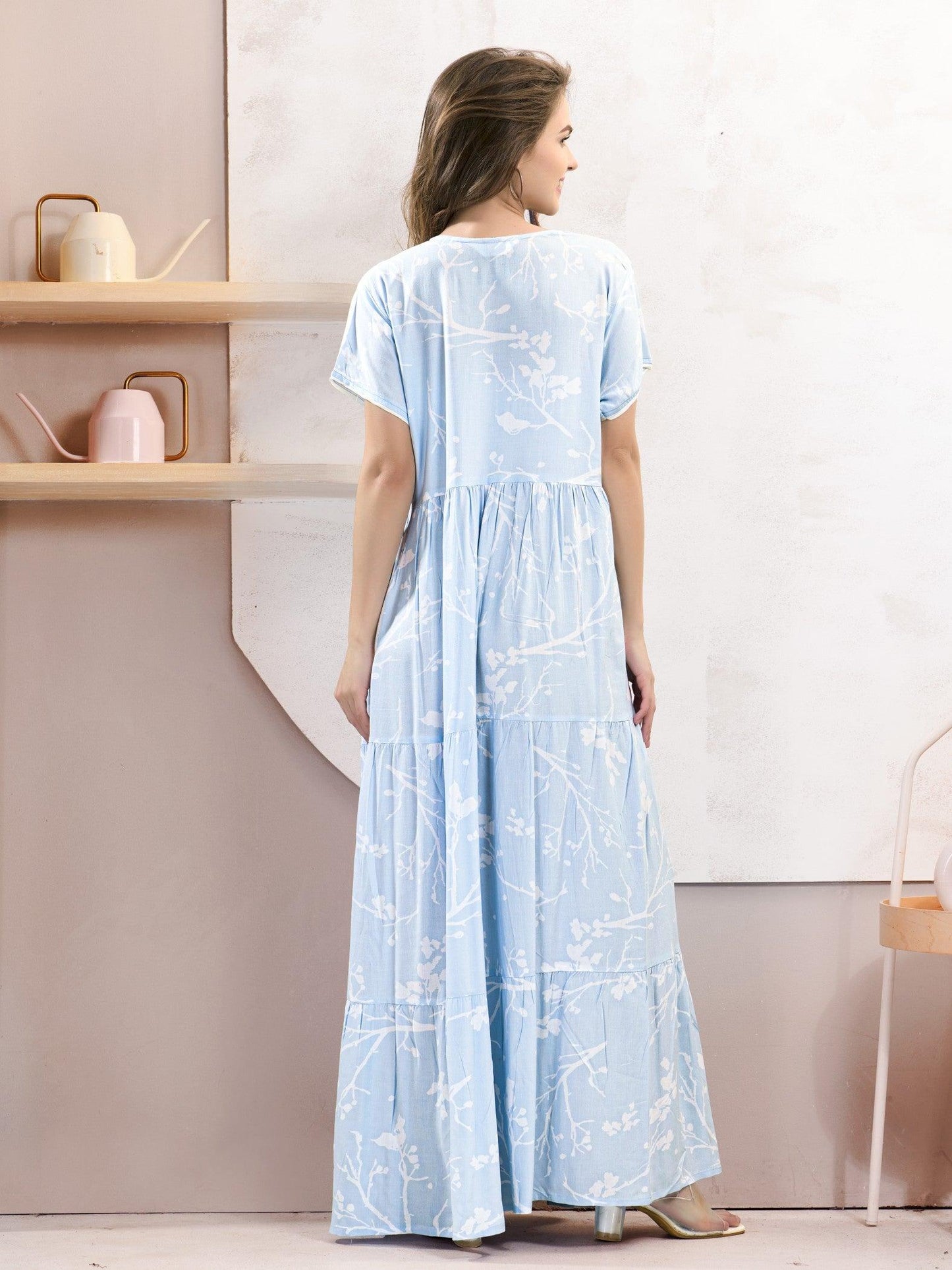 Rayon Flare Nighty – Perfect Sleepwear for Cozy Nights - floramour.in