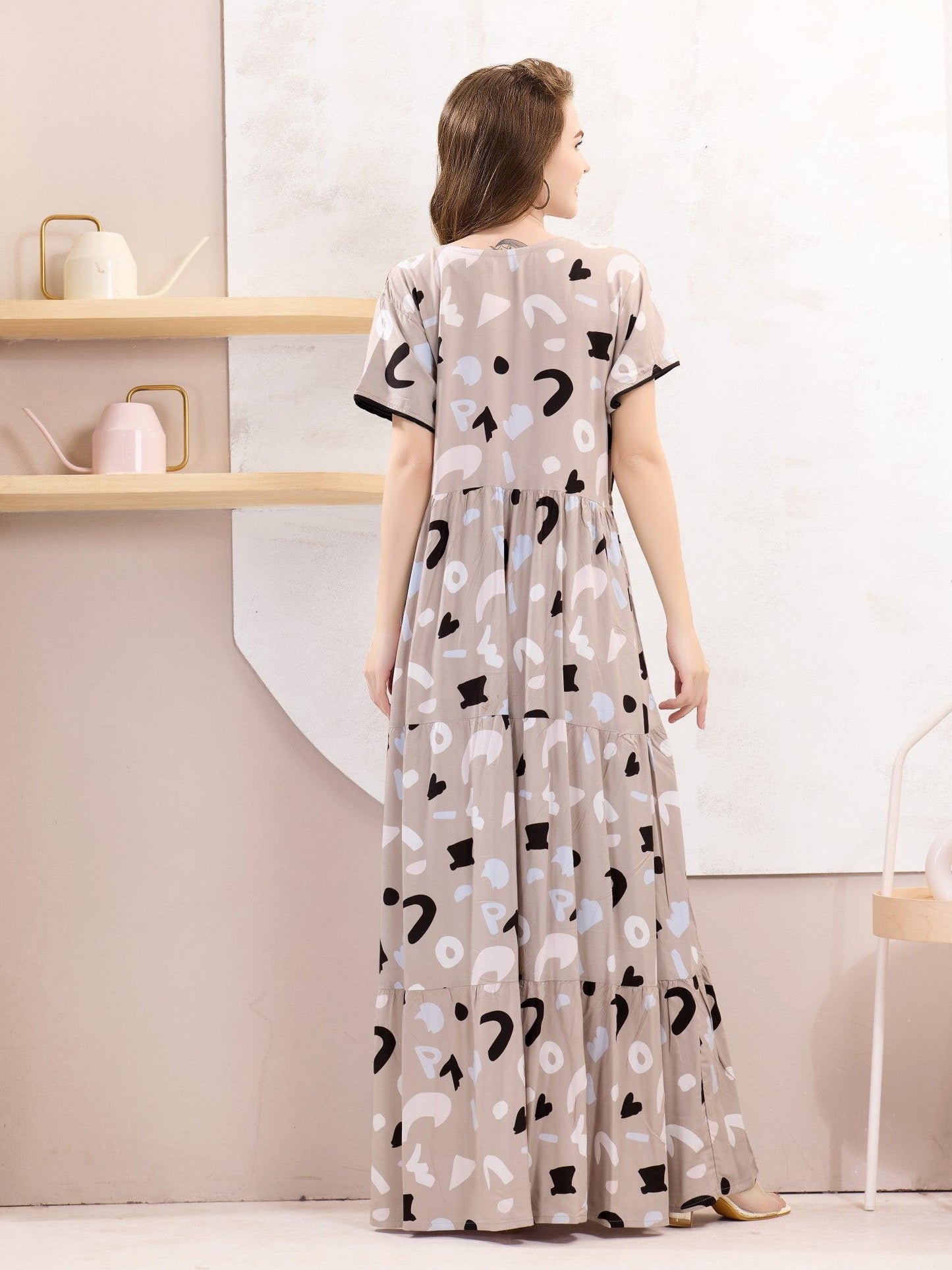 Airy Rayon Flare Nighty – Lightweight & Skin-Friendly - floramour.in