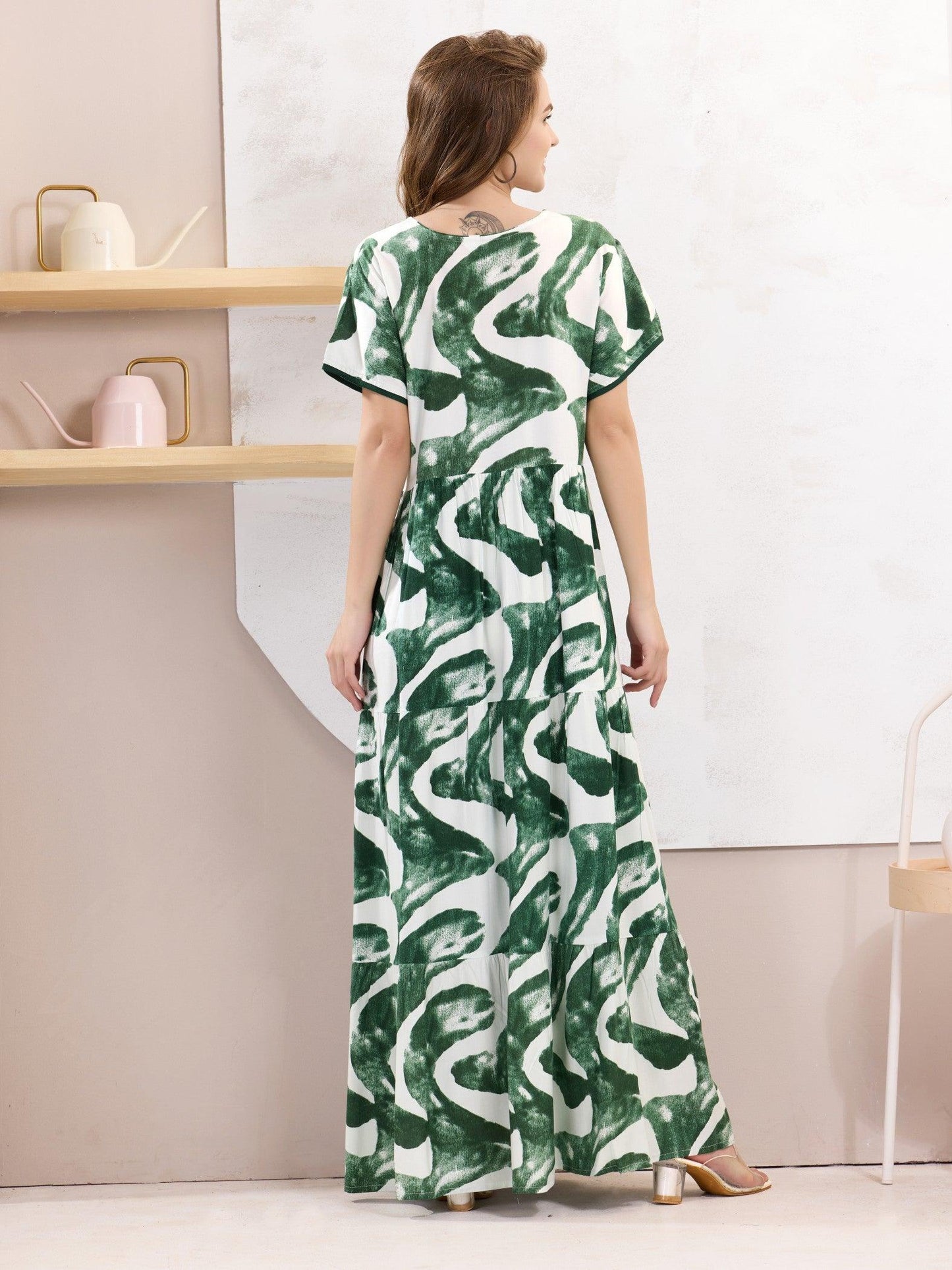 Ultra-Soft Rayon Flare Nighty – Nightwear with a Luxe Feel - floramour.in