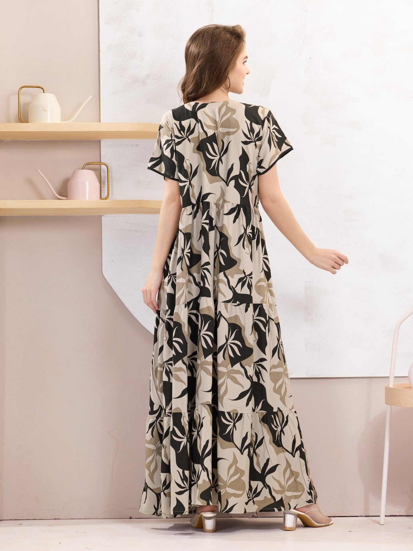 Stylish Rayon Nighty – Flare Design for an Effortless Look - floramour.in