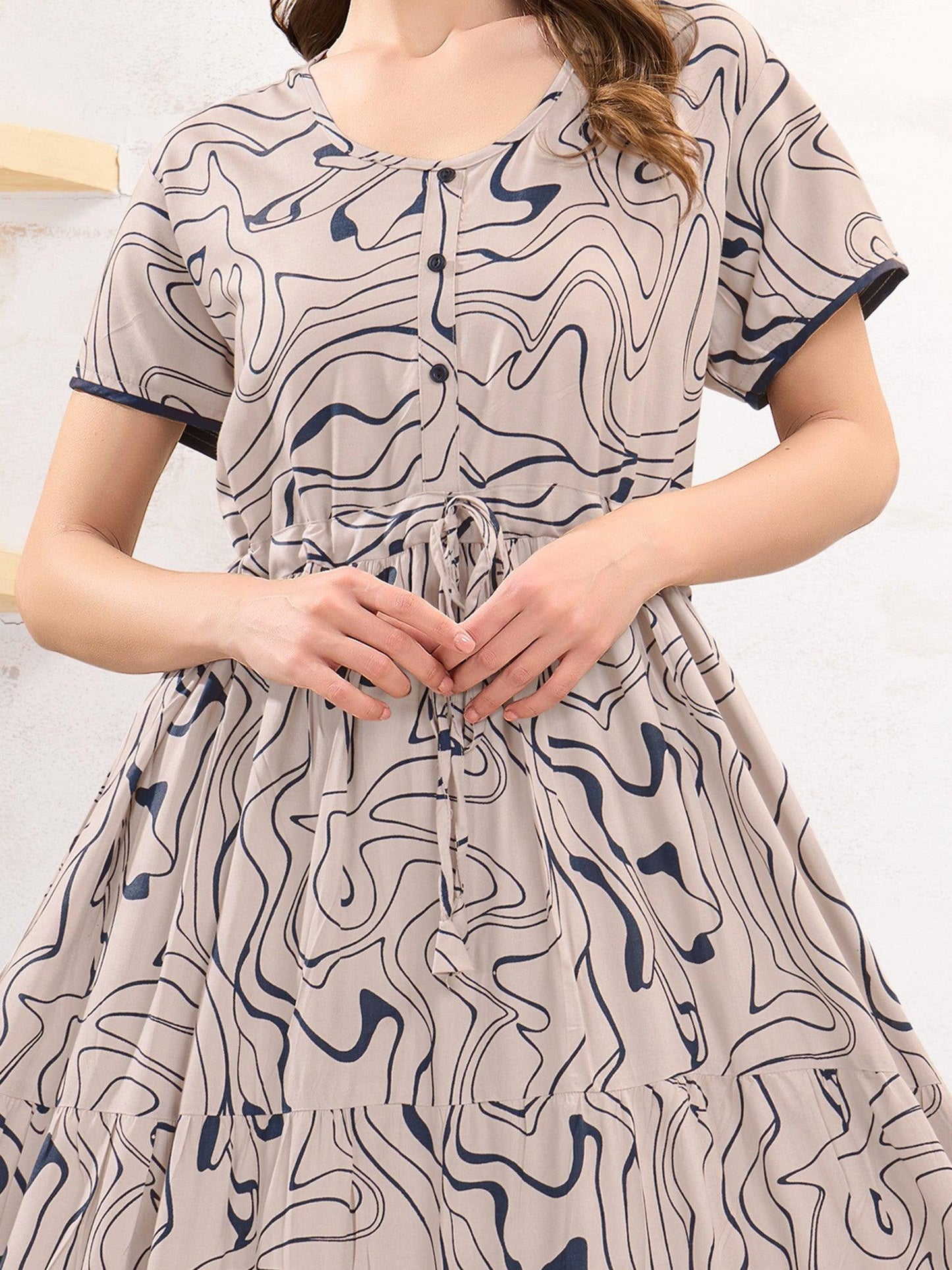 Flared Rayon Nighty – Lightweight & Comfortable Sleepwear - floramour.in