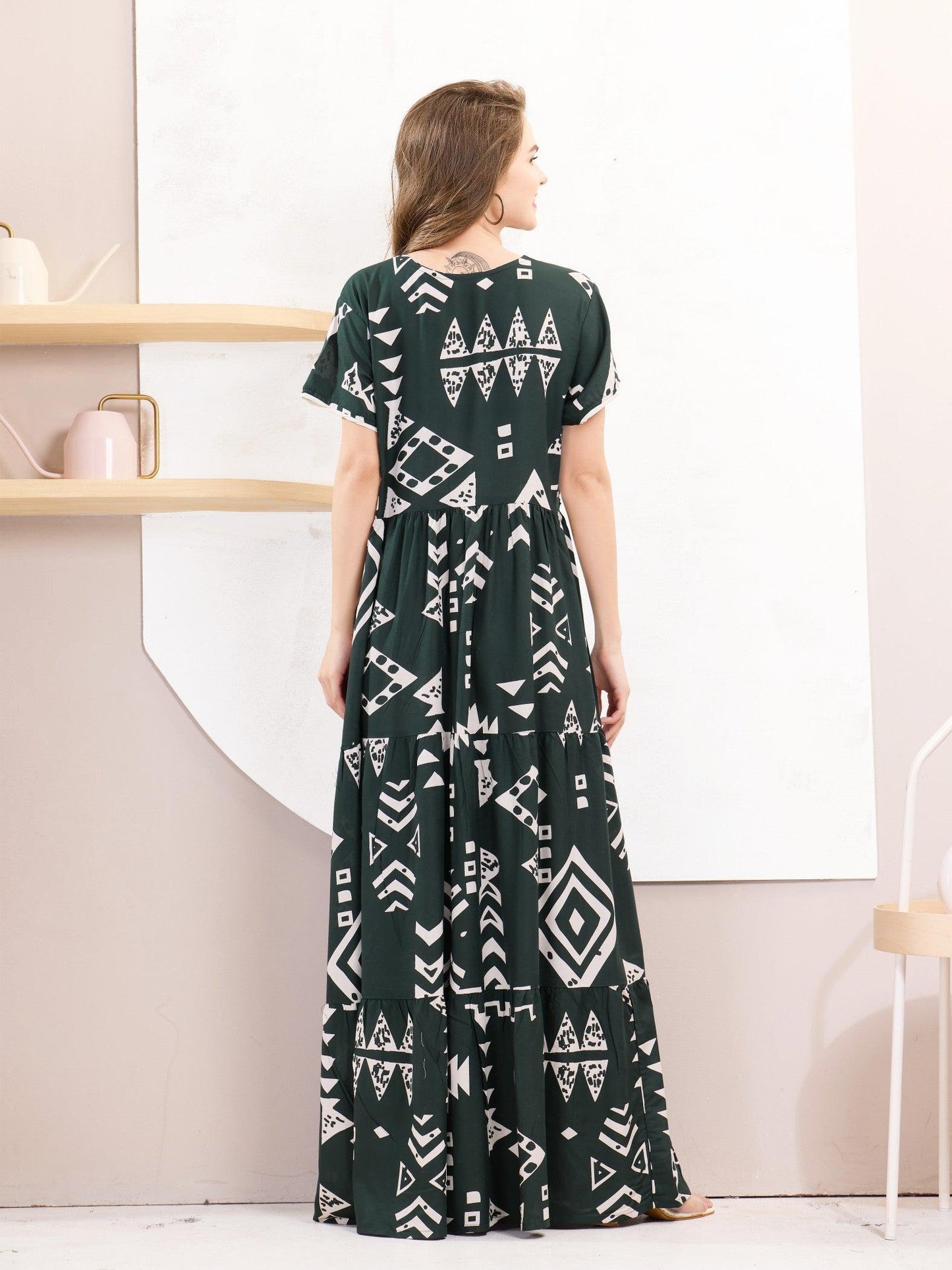 Chic & Cozy Rayon Flare Nighty – Perfect for Every Woman - floramour.in