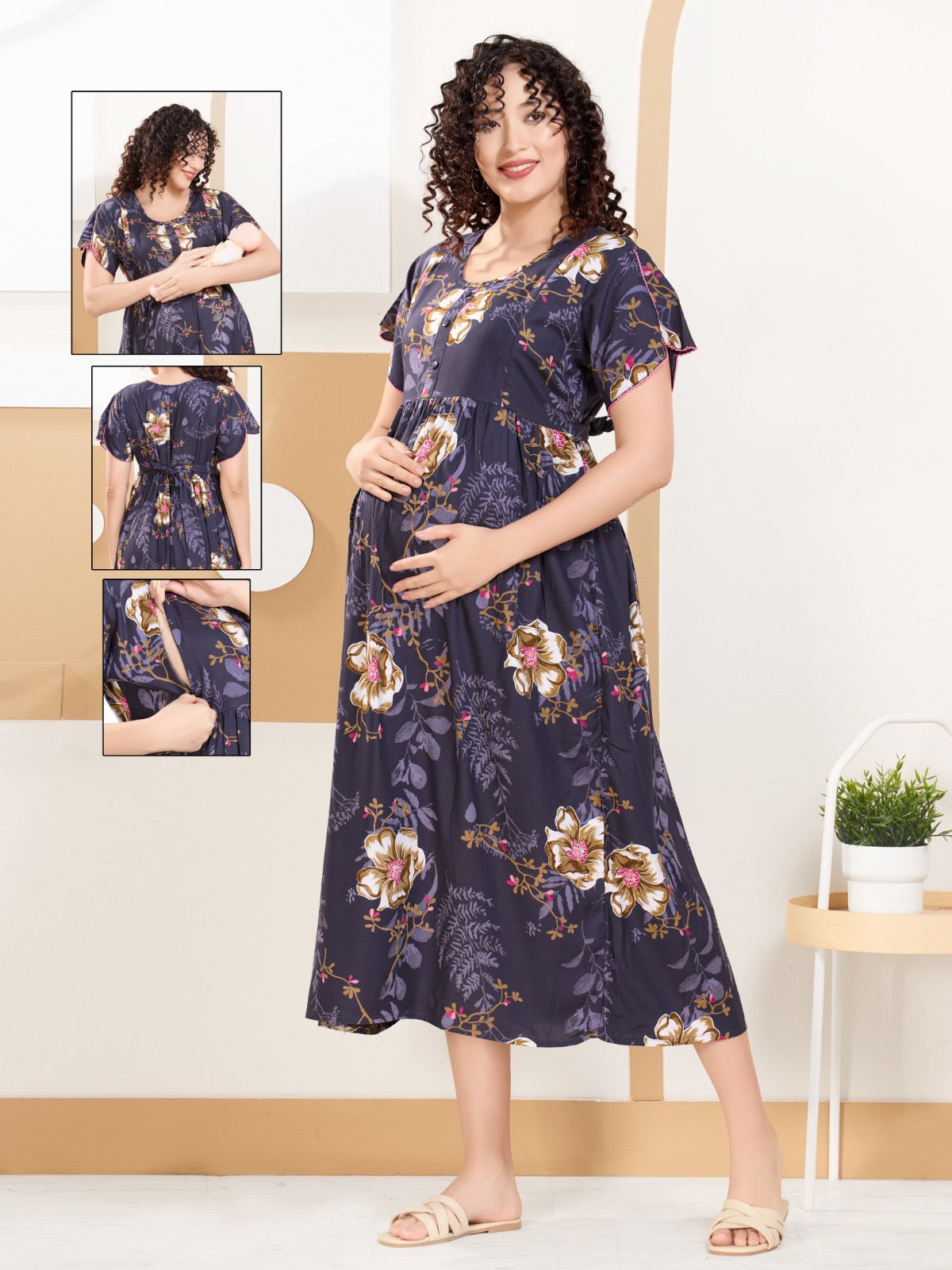 Stylish Rayon Maternity Nighty for Women | Daily Wear Nightwear