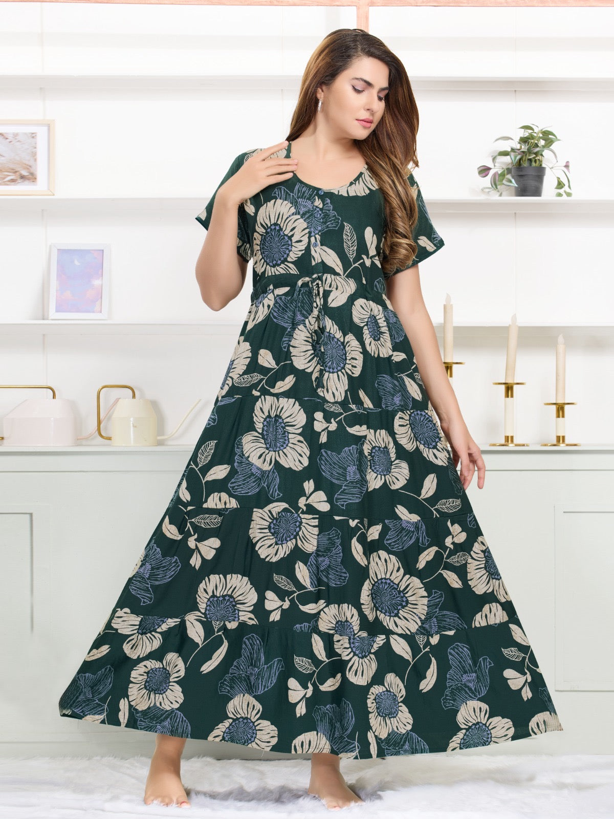 Alpine Flare Nighty for Women | Comfortable Cotton Nightwear