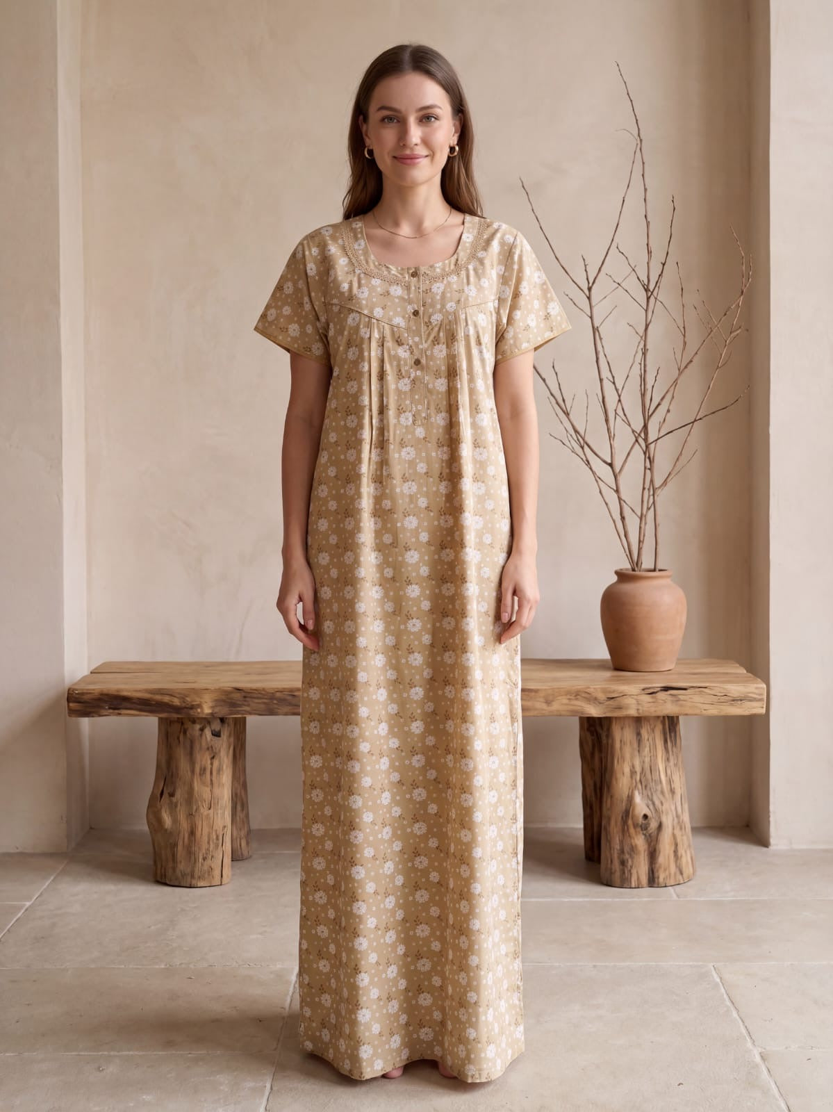 Designer Cotton Nighty for Women – Trendy & Relaxed Fit Nightwear