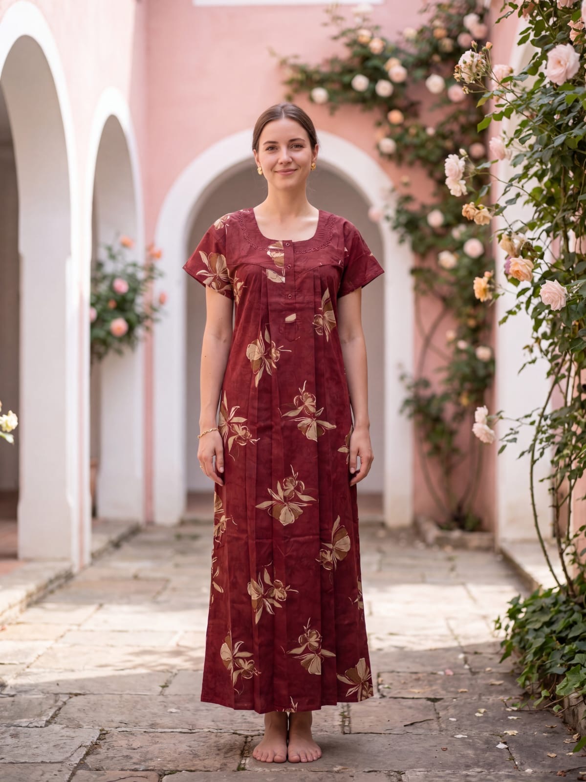 Pure Cotton Lounge Nighty for Women – Soft & Lightweight