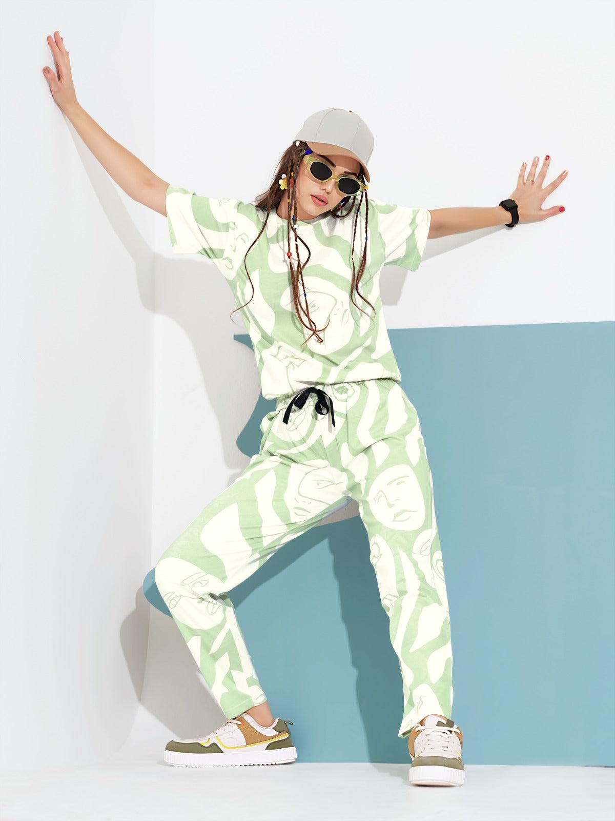 Trendy Bear Print Oversized Nightsuit – Soft & Stylish - floramour.in