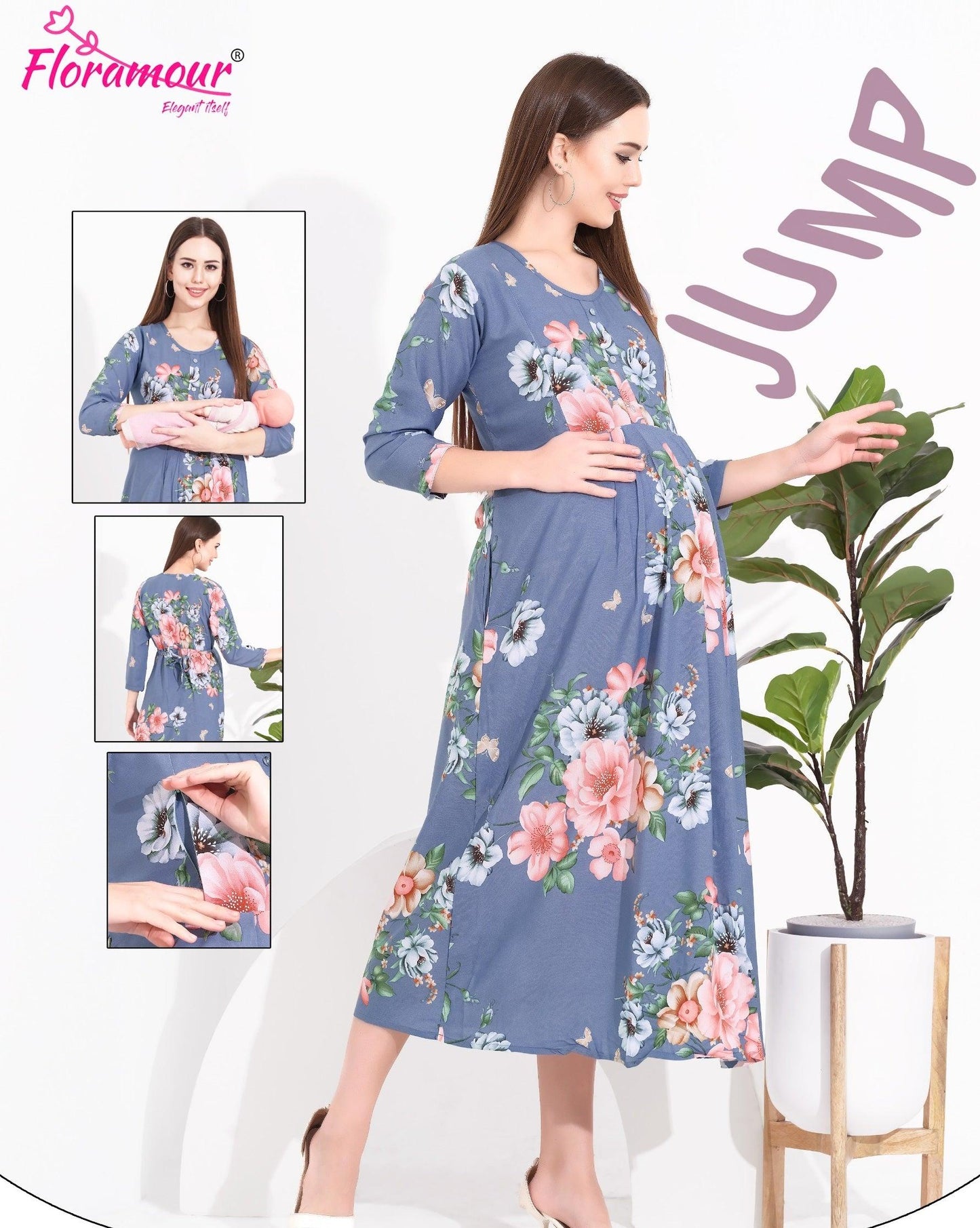 Nursing-Friendly Rayon Maternity Feeding Shorts - floramour.in