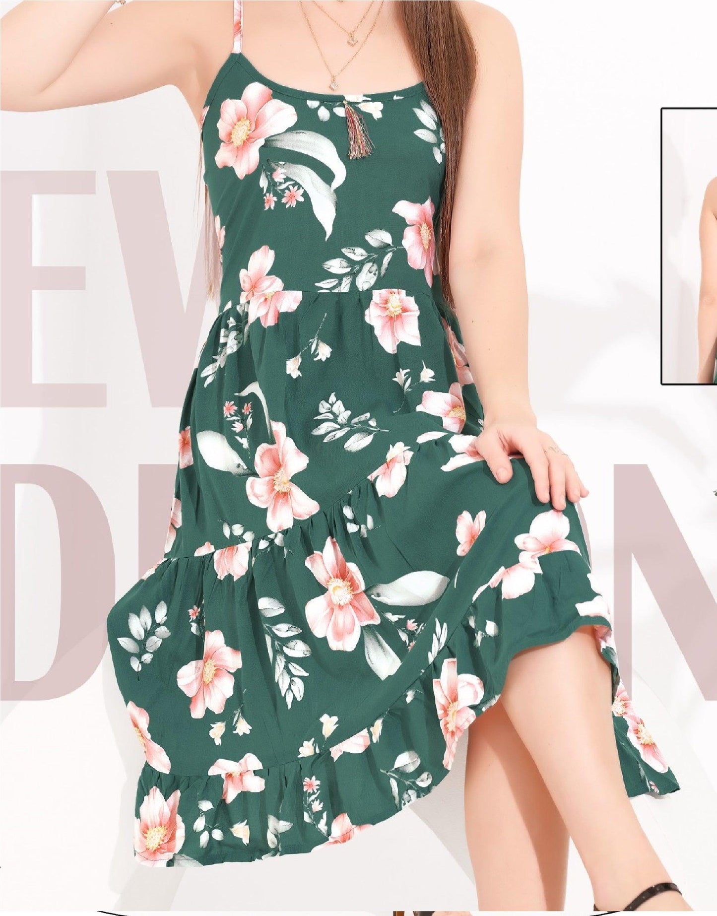 Sleeveless Rayon Spaghetti Nighty for Relaxed Fit - floramour.in