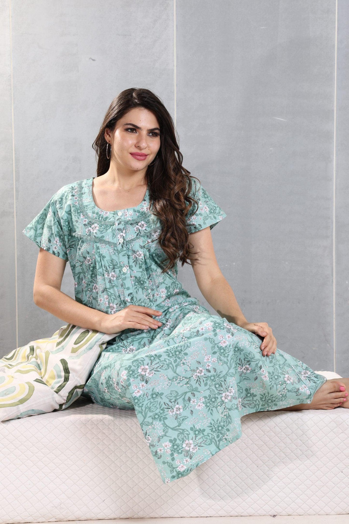 Pure Cotton Nighty for Women – Perfect for Lounging & Sleeping - floramour.in