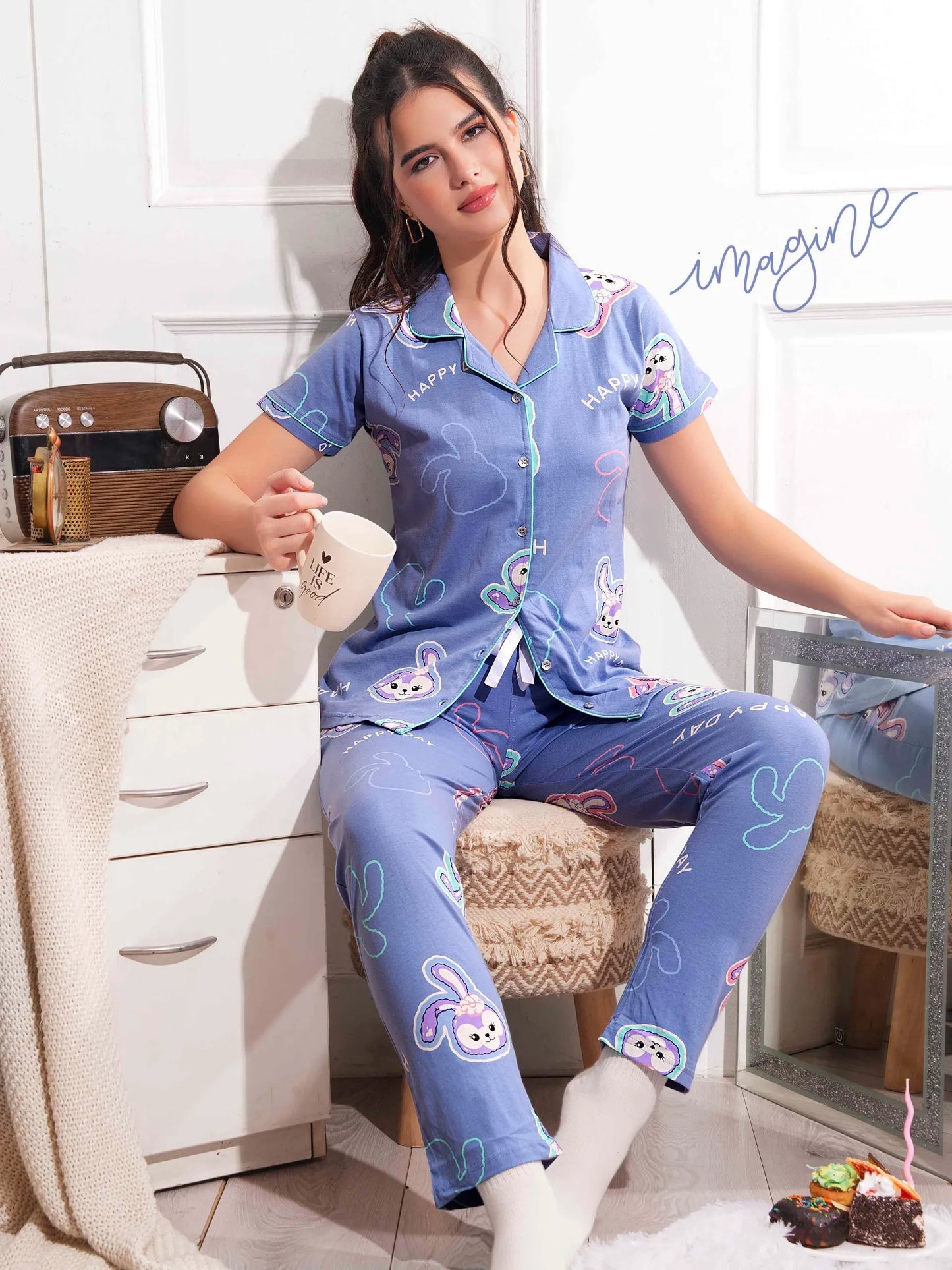 Premium Hosiery Nightsuit for Women – Soft, Stylish & Comfortable Sleepwear
