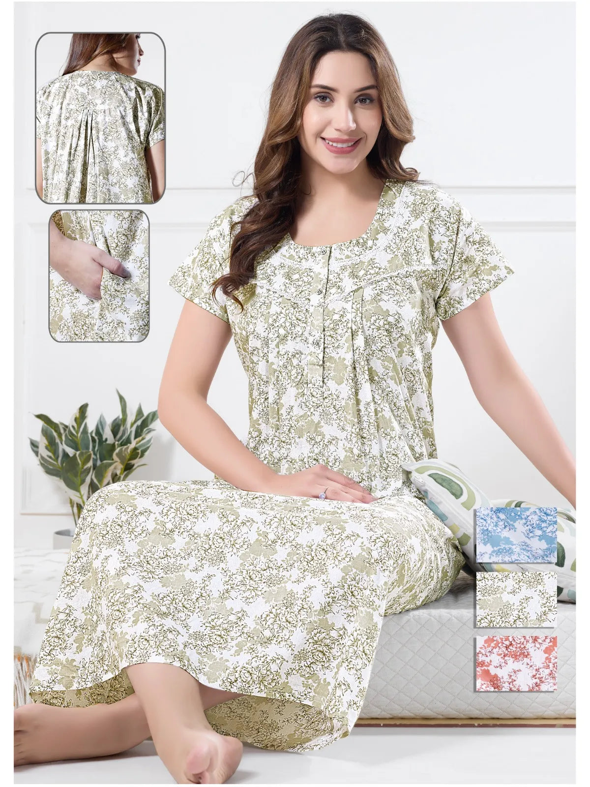 Pure Cotton Long Nighty – Best for Hot Weather