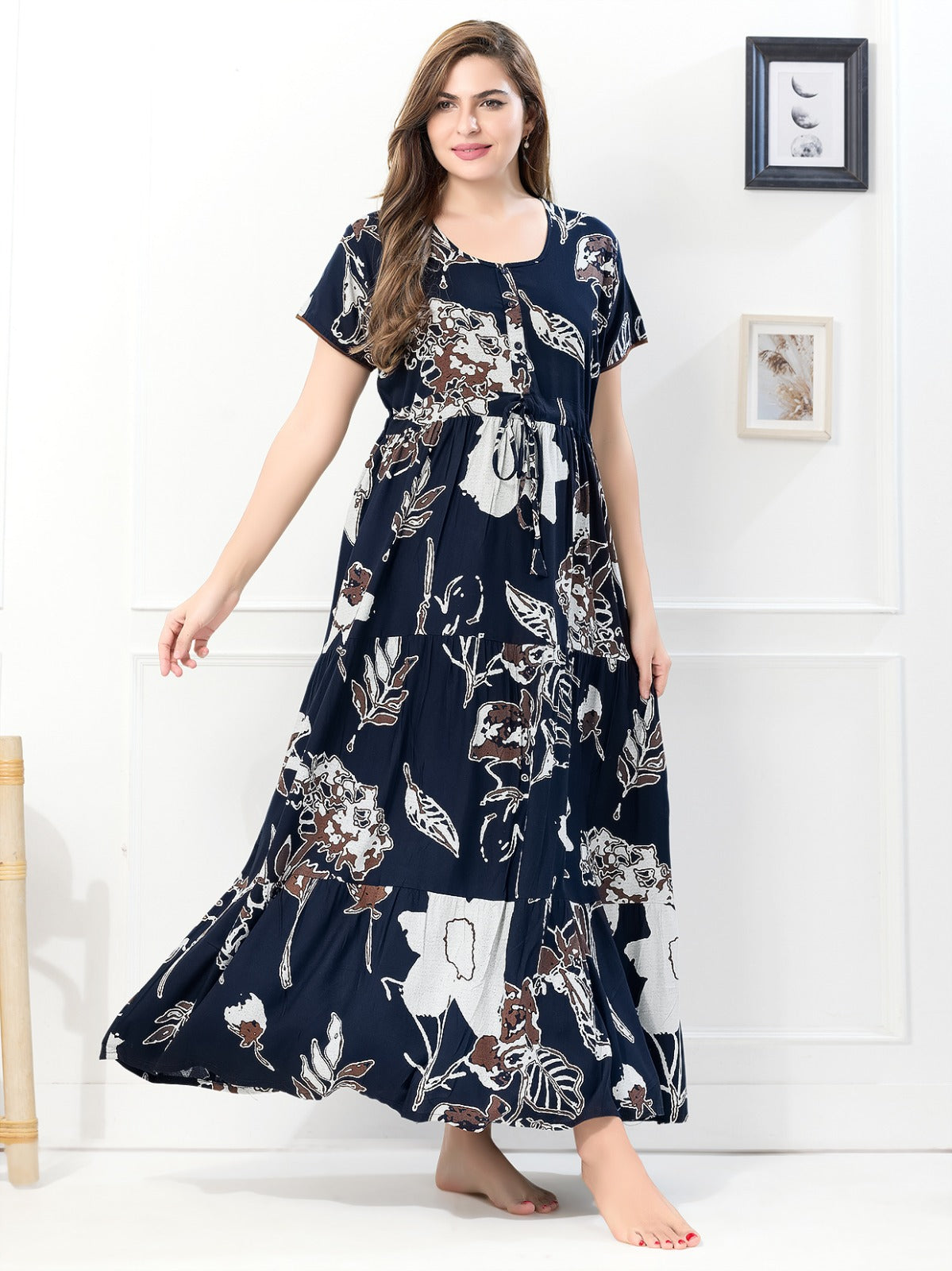 Women’s Rayon Flared Nighty – Nightwear with Perfect Fall