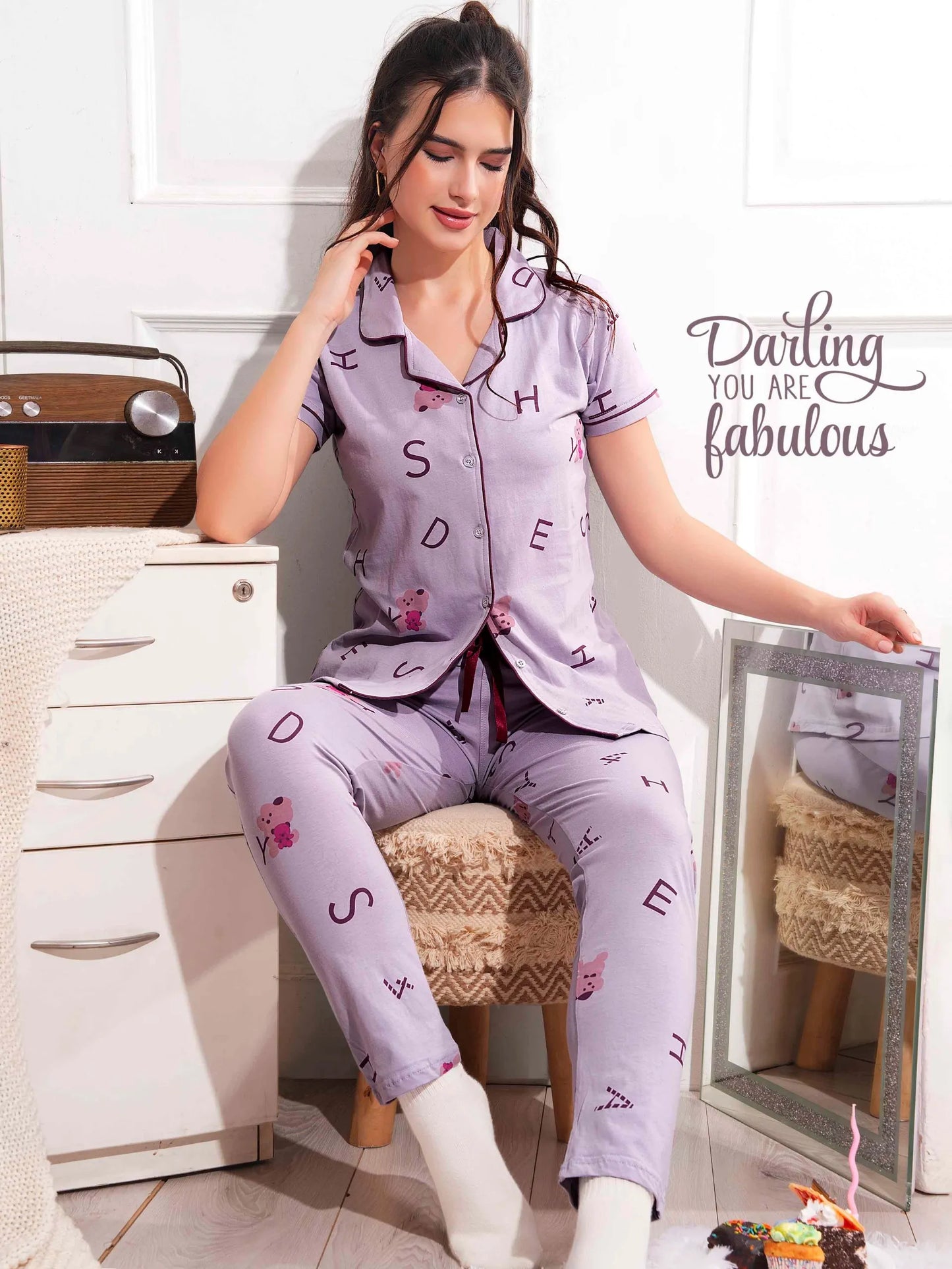 Trendy Premium Hosiery Nightsuit Set – Perfect for Everyday Relaxing