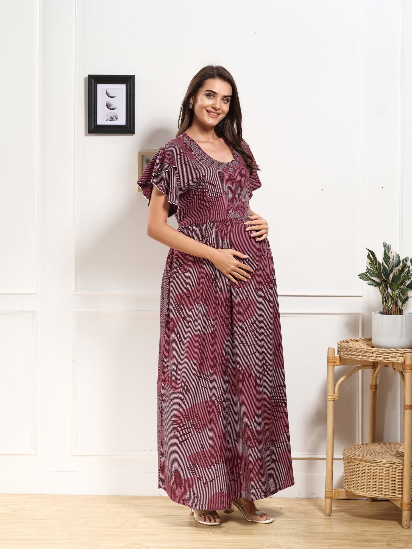 Premium Rayon Feeding Nighty – Nursing Nightwear for Pregnancy & Postpartum