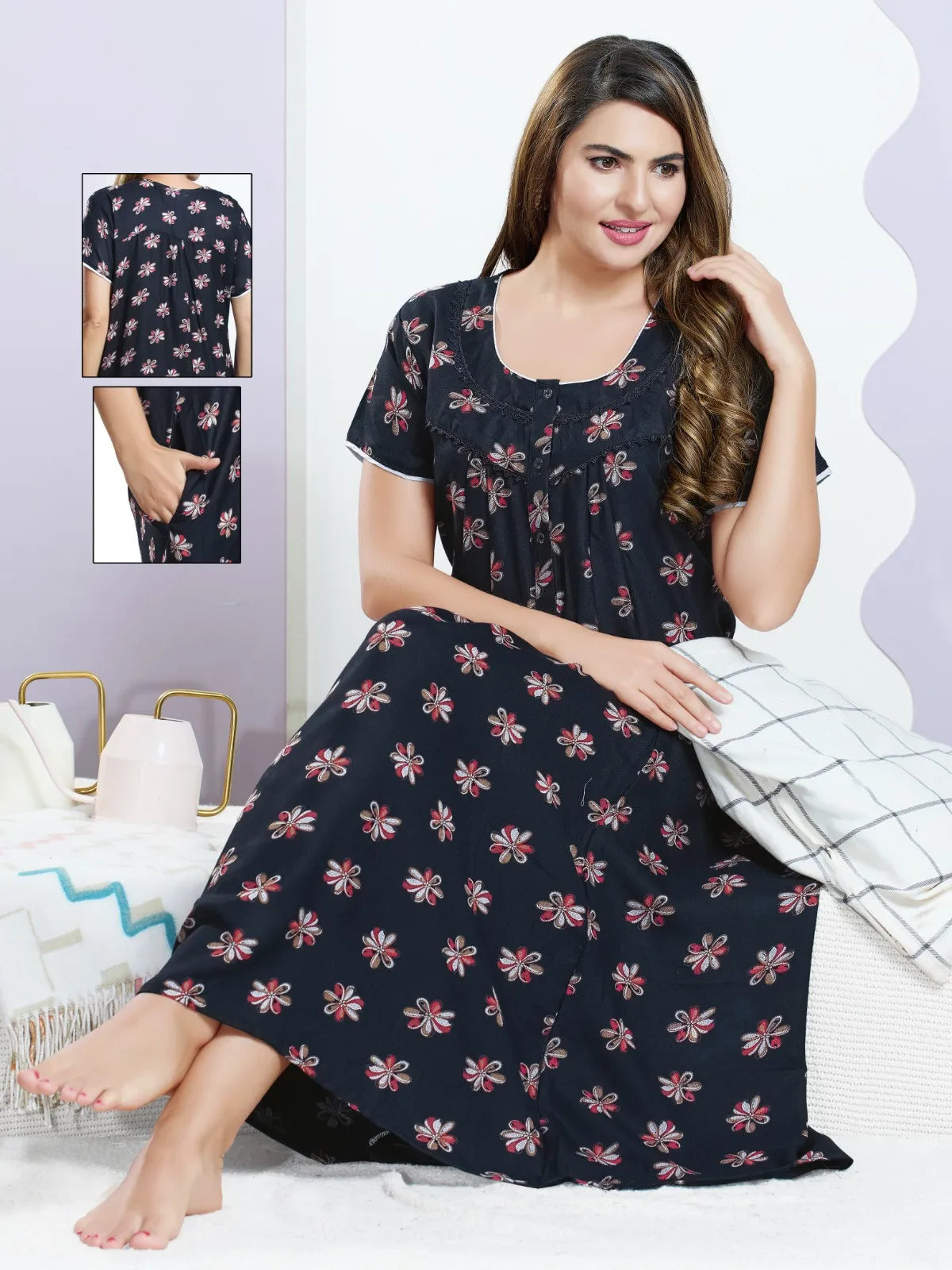 Trendy Alpine Nighty for Women – Soft Nightwear