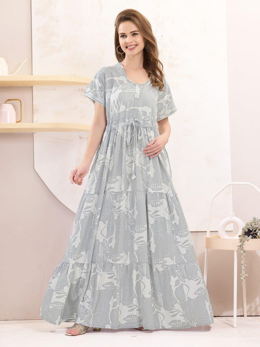 Rayon Flare Nighty – Feminine, Chic & Comfortable - floramour.in