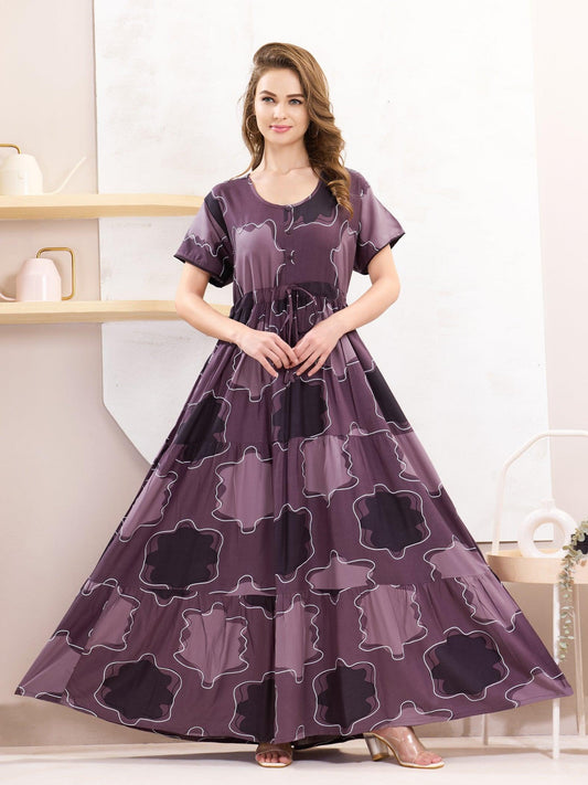 Elegant Rayon Flare Nighty – Comfort Meets Fashion - floramour.in