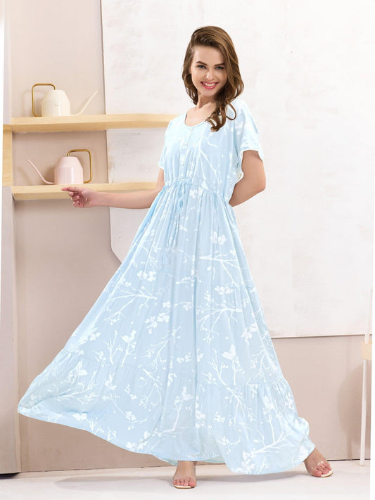 Rayon Flare Nighty – Perfect Sleepwear for Cozy Nights - floramour.in