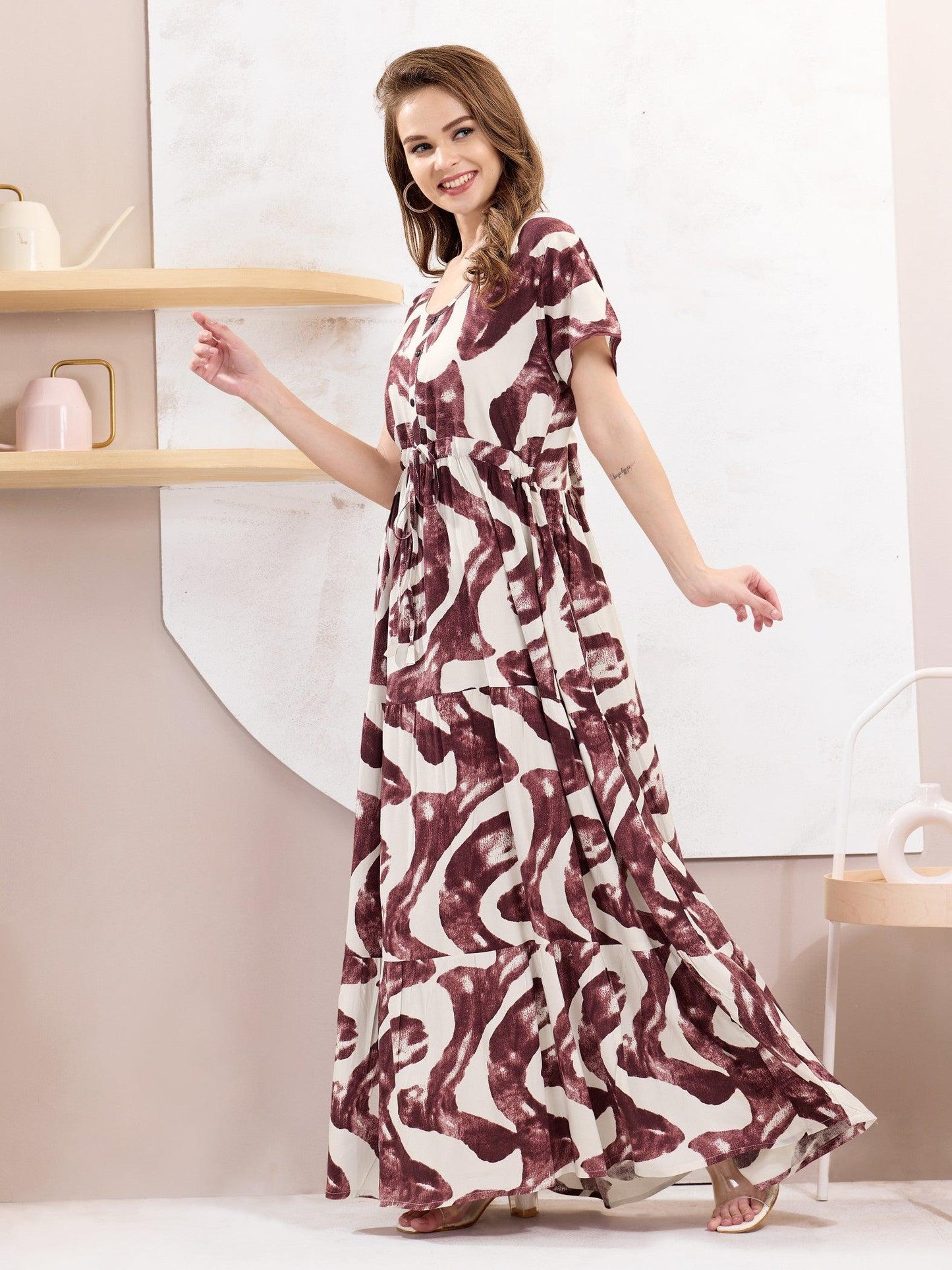 Women’s Rayon Nighty – Flare Design for Extra Comfort - floramour.in