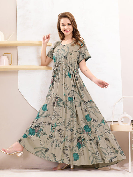 Rayon Flare Nighty – Everyday Luxury for Your Nightwear - floramour.in