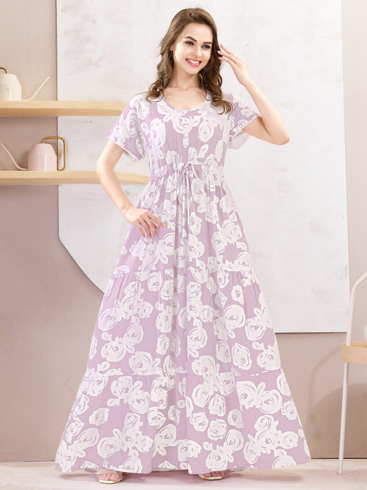 Rayon Flare Nighty – A Relaxing Essential for Your Wardrobe - floramour.in