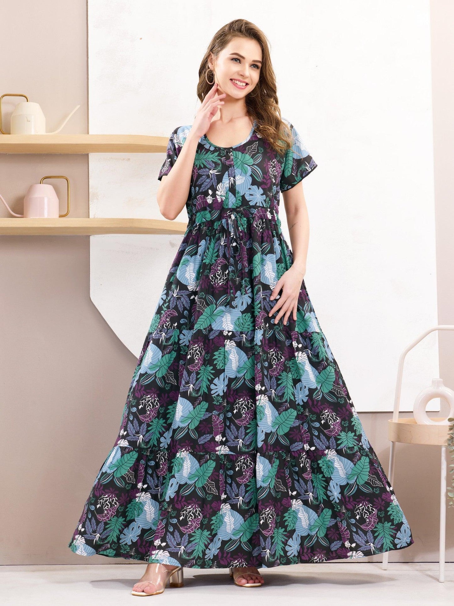 Women’s Rayon Nightwear – Flowy & Comfortable Nighty - floramour.in