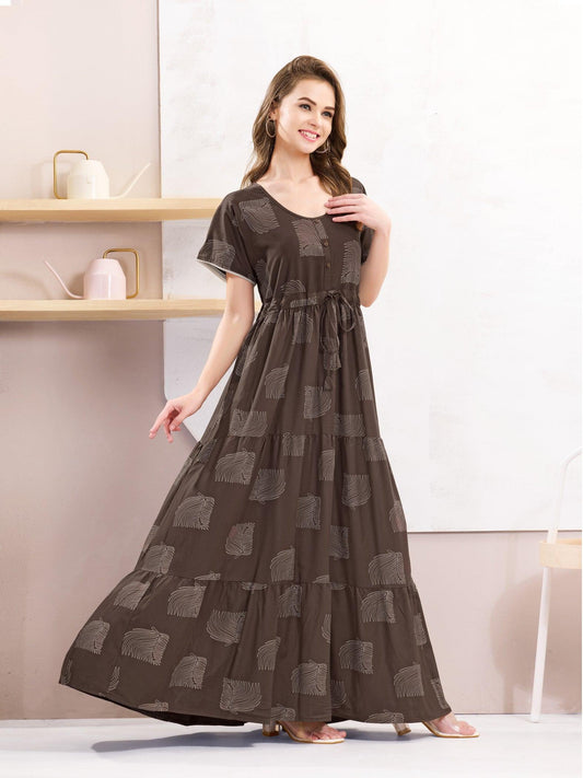 Rayon Flare Nighty – Luxurious Comfort for Peaceful Nights - floramour.in