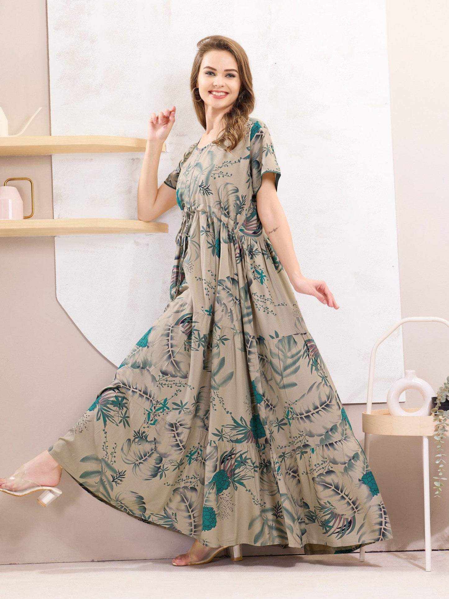 Rayon Flare Nighty – Everyday Luxury for Your Nightwear - floramour.in