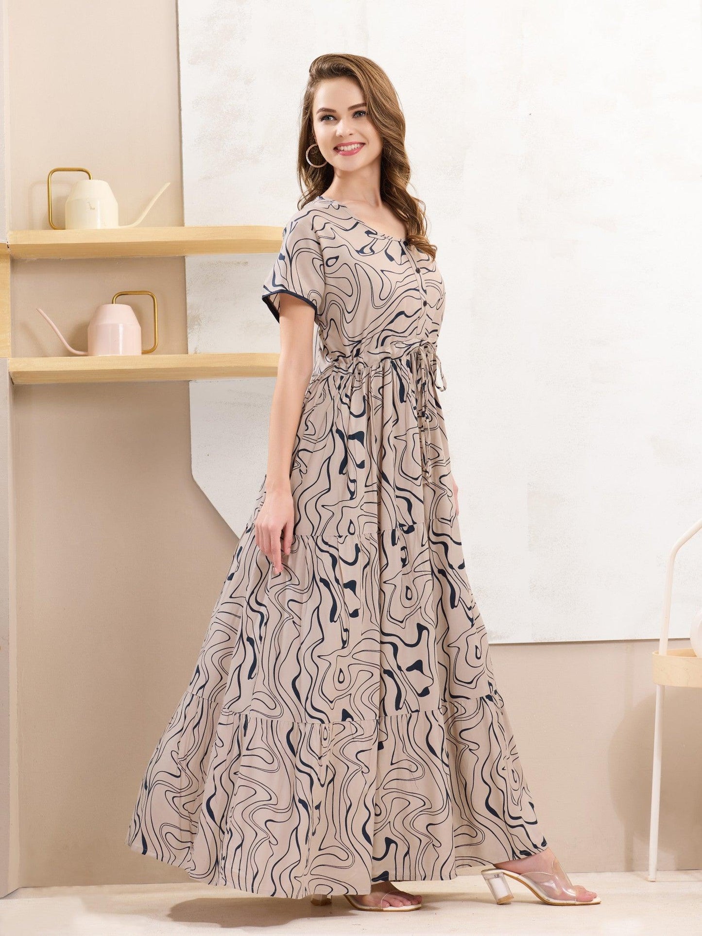 Flared Rayon Nighty – Lightweight & Comfortable Sleepwear - floramour.in