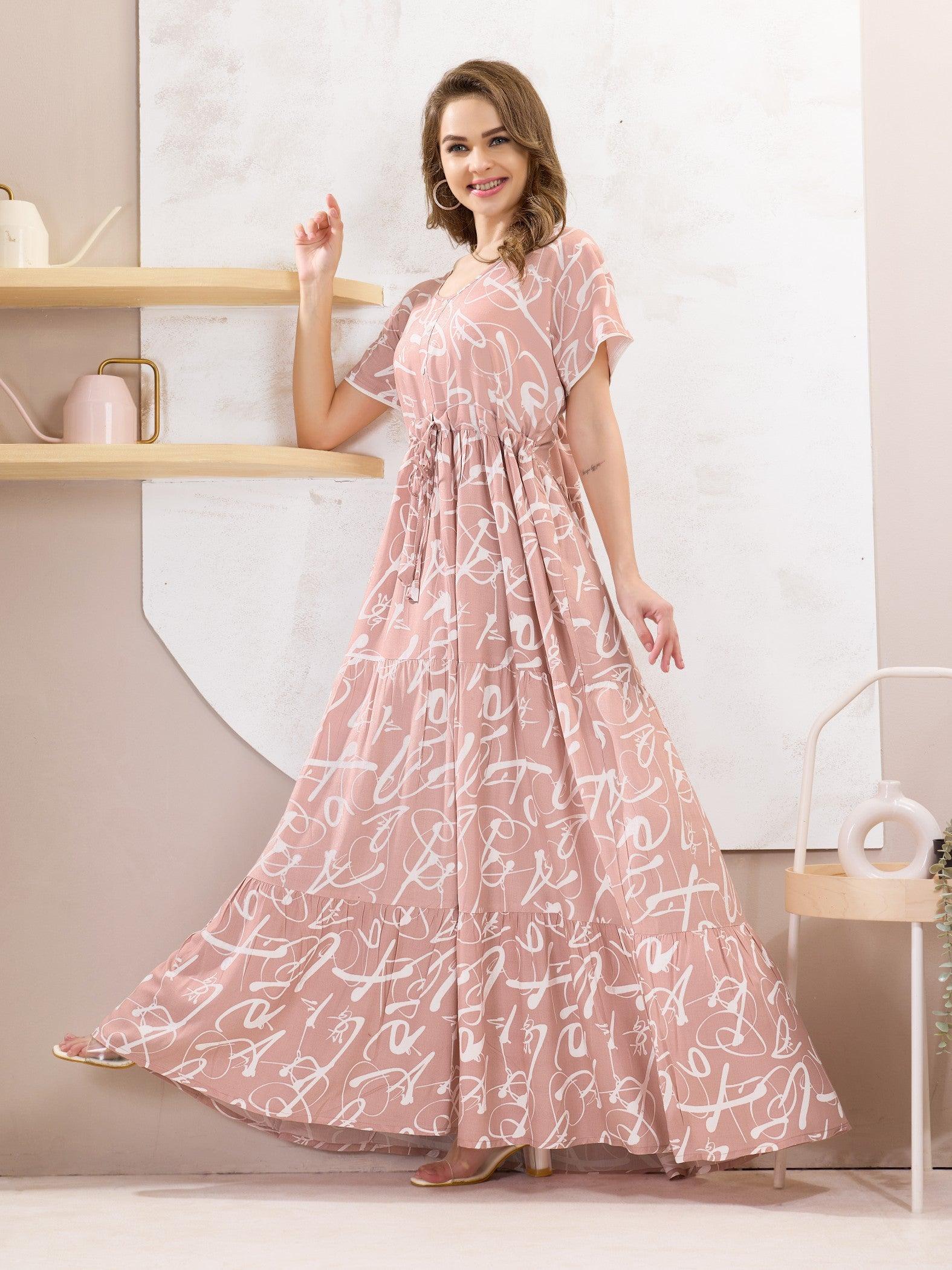 Rayon Flare Nighty – Sleep in Ultimate Softness & Luxury - floramour.in