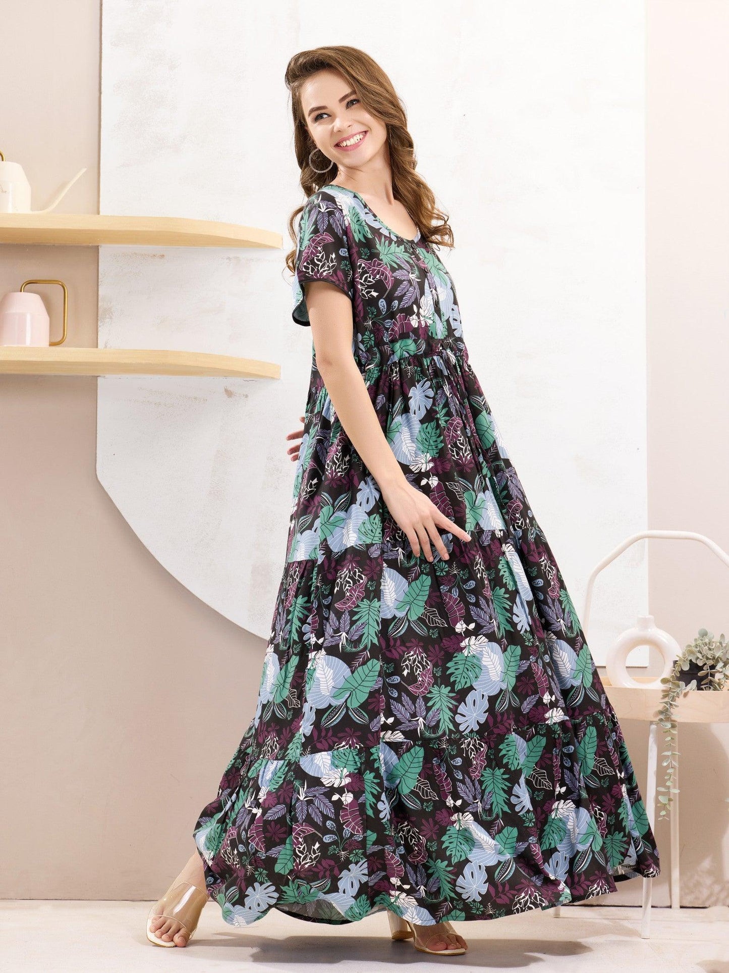 Women’s Rayon Nightwear – Flowy & Comfortable Nighty - floramour.in