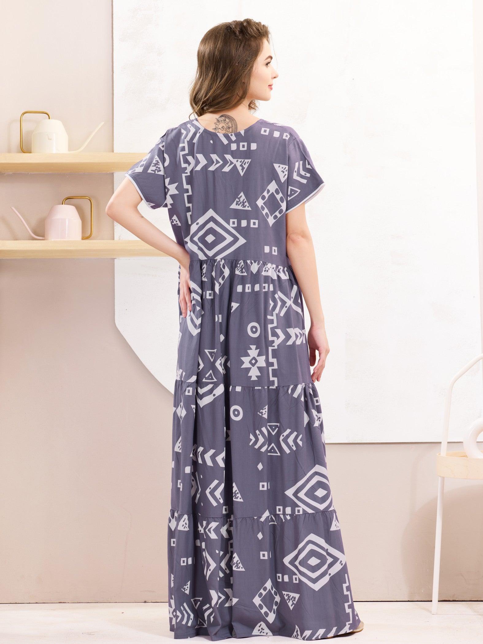 Rayon Flare Nighty – Soft & Stylish Sleepwear for Women - floramour.in