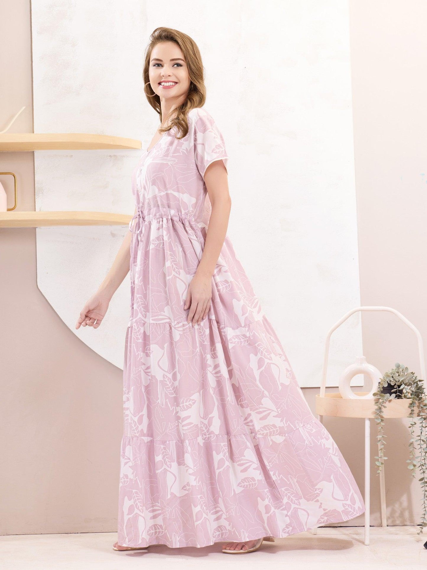Comfy Rayon Flare Nighty – Stay Relaxed All Night Long - floramour.in