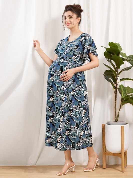 Comfortable Rayon Maternity Nighty for Pregnant Women