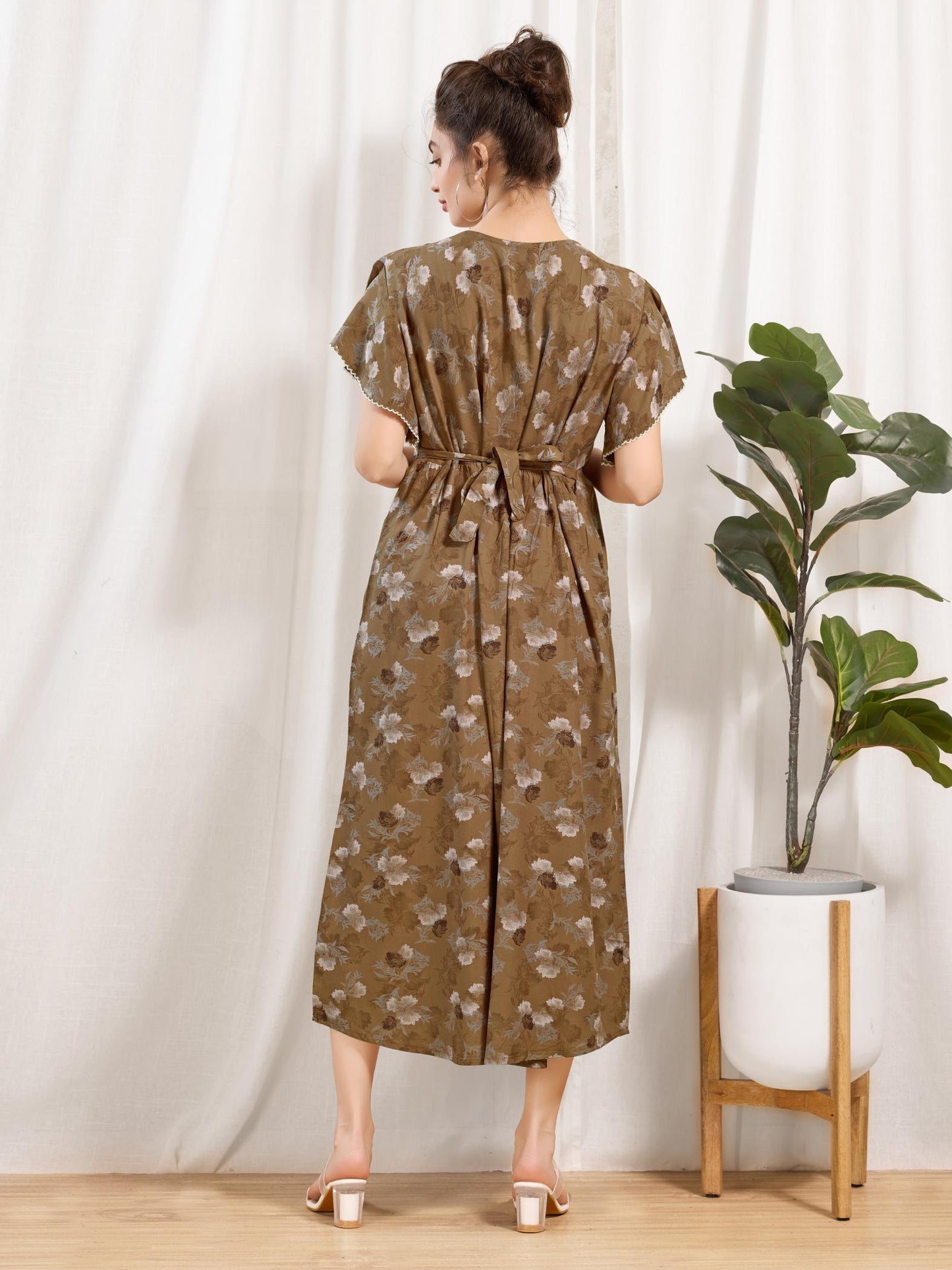 Cotton Rayon Maternity Nighty for Women