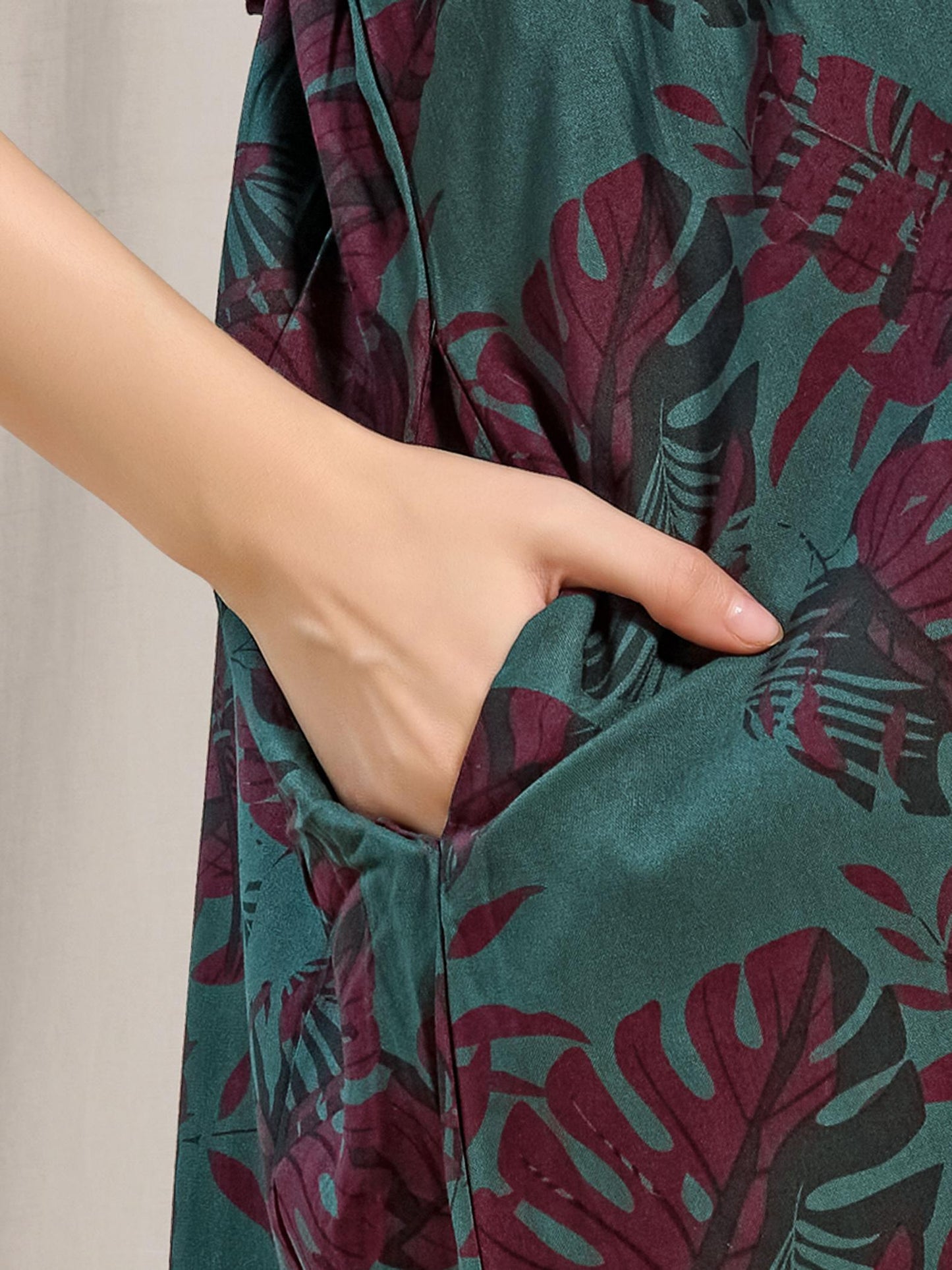Printed Rayon Maternity Nighty with Feeding Zippers