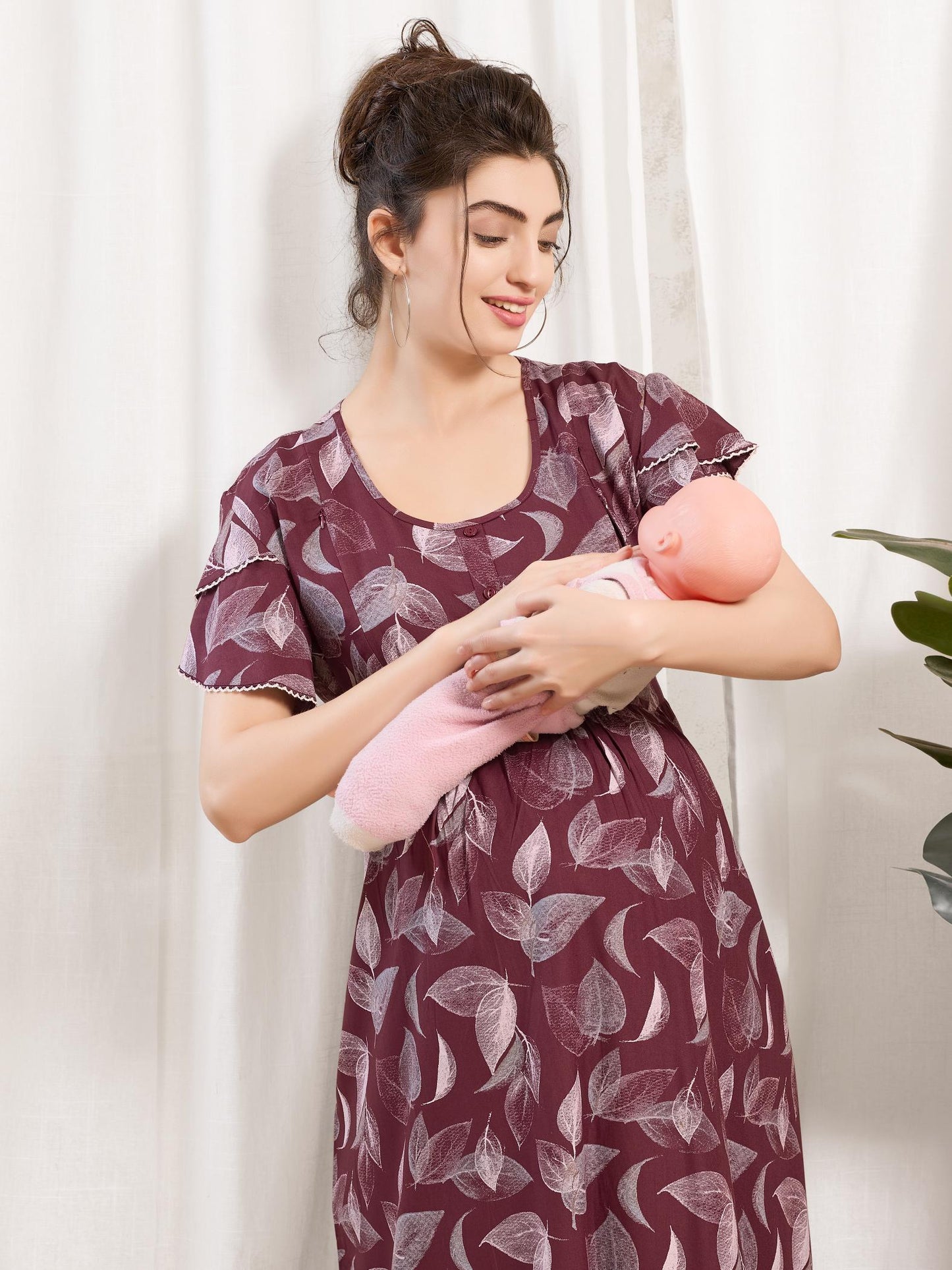 Maternity Nighty Rayon Fabric