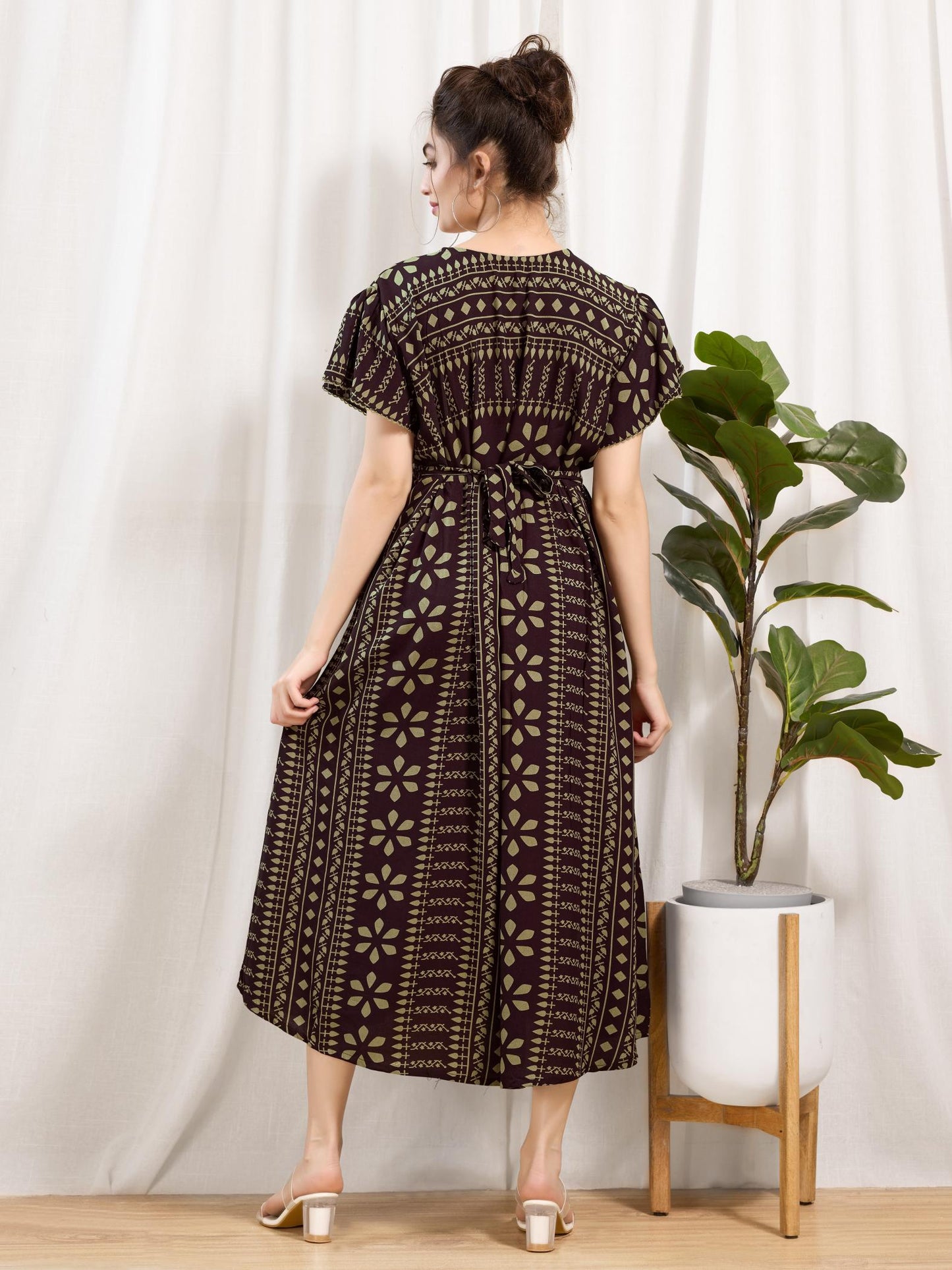Full Length Rayon Maternity Nighty for Pregnant Ladies