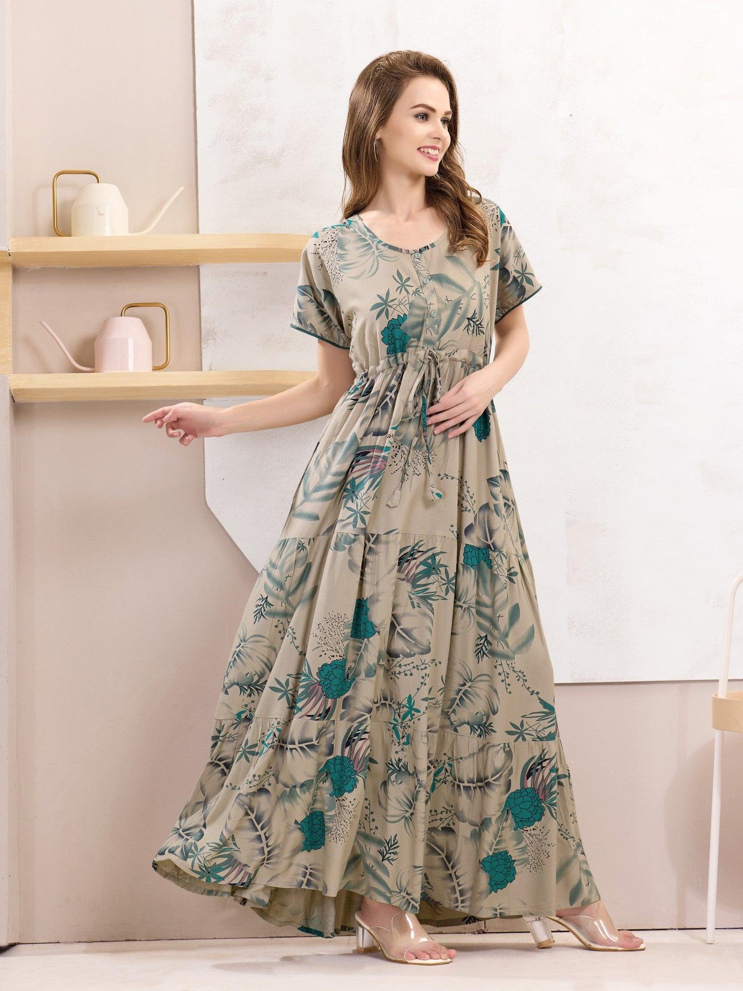 Rayon Flare Nighty – Everyday Luxury for Your Nightwear - floramour.in